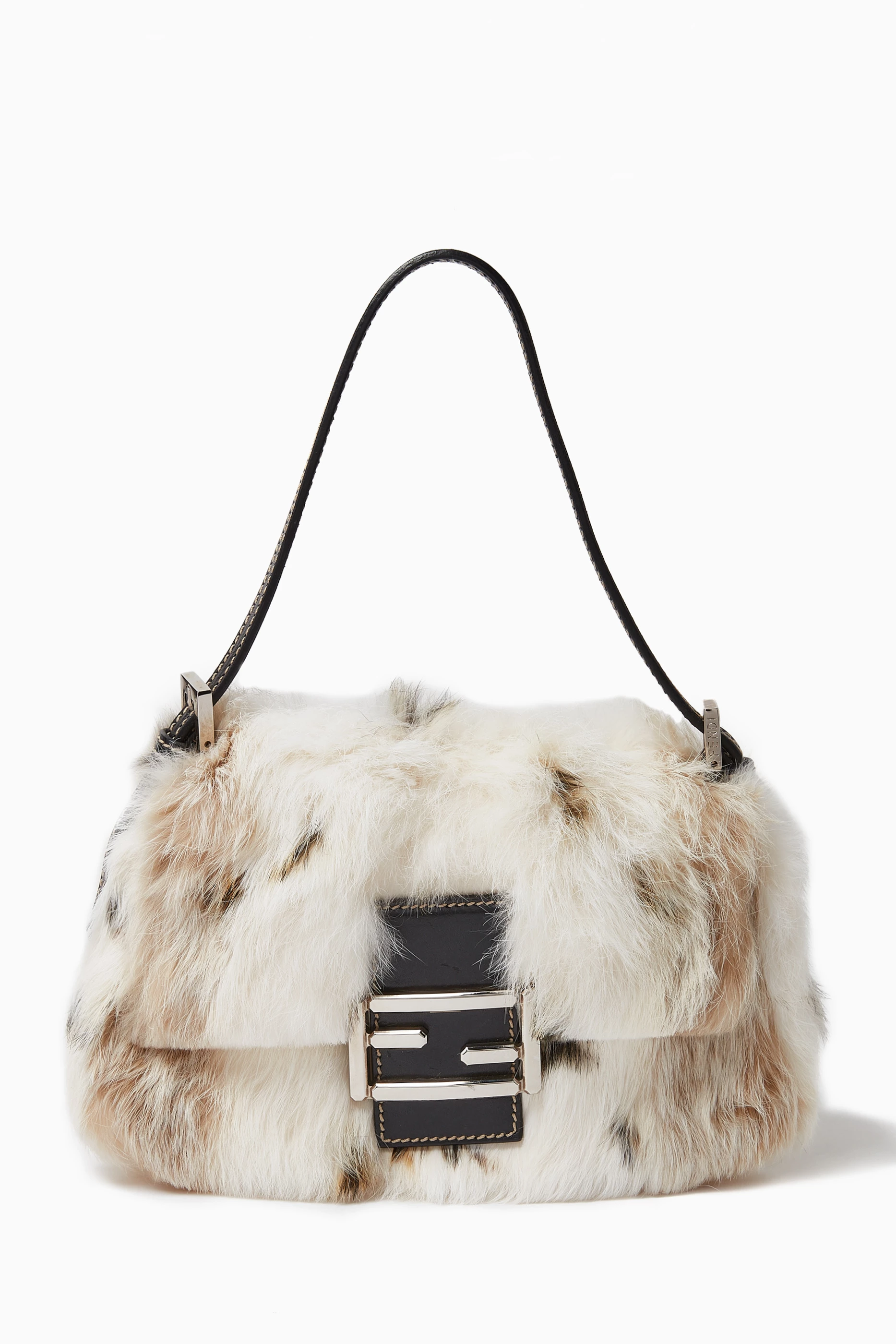 Buy Fendi Pre Loved White Baguette Bag in Rabbit Fur For Women Online Ounass Bahrain