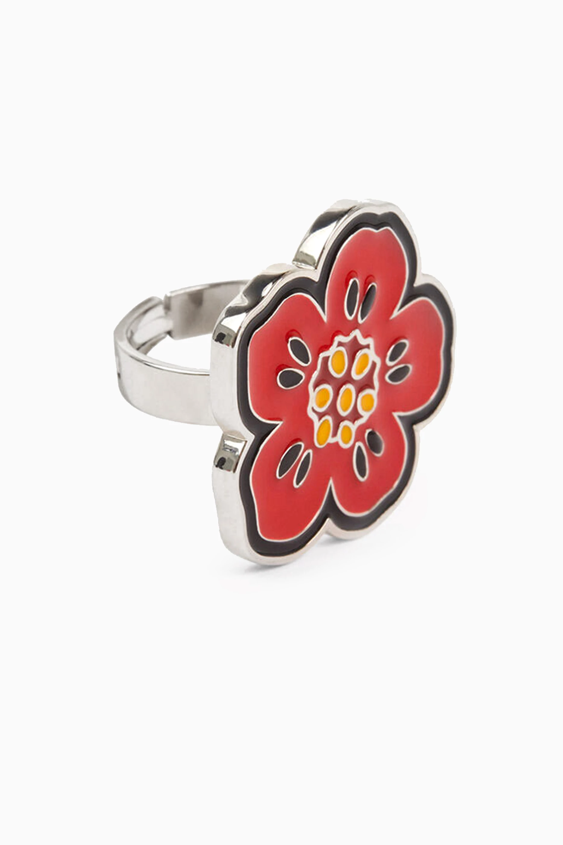 Buy KENZO Grey Boke Flower Ring in Brass For Men Online | Ounass