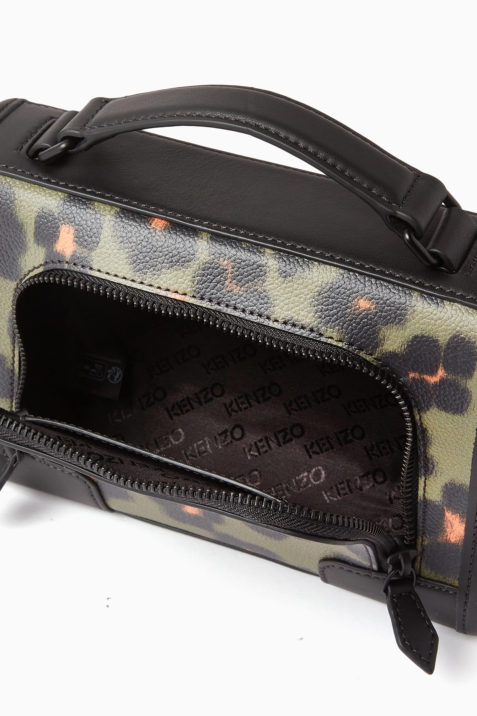 Buy KENZO Brown Hana Leopard Crossbody Bag in Coated Canvas For 