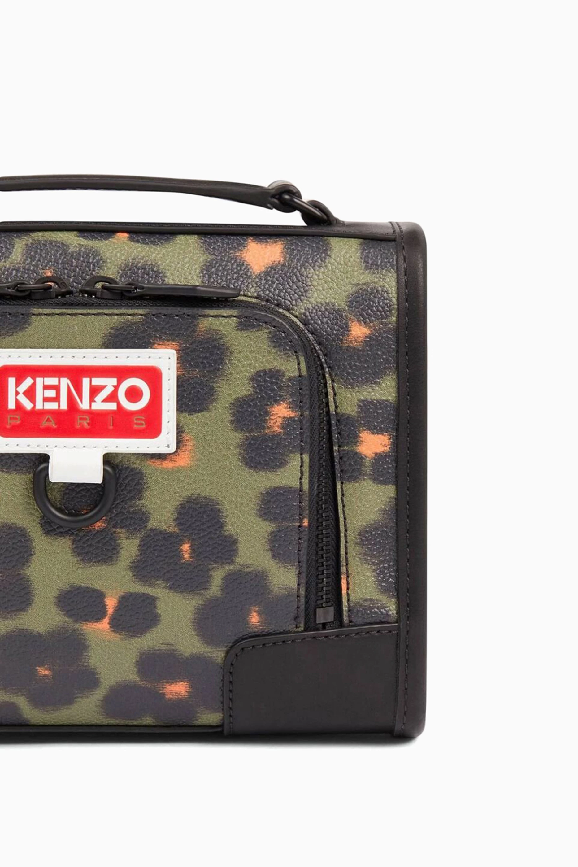 Buy KENZO Brown Hana Leopard Crossbody Bag in Coated Canvas For 