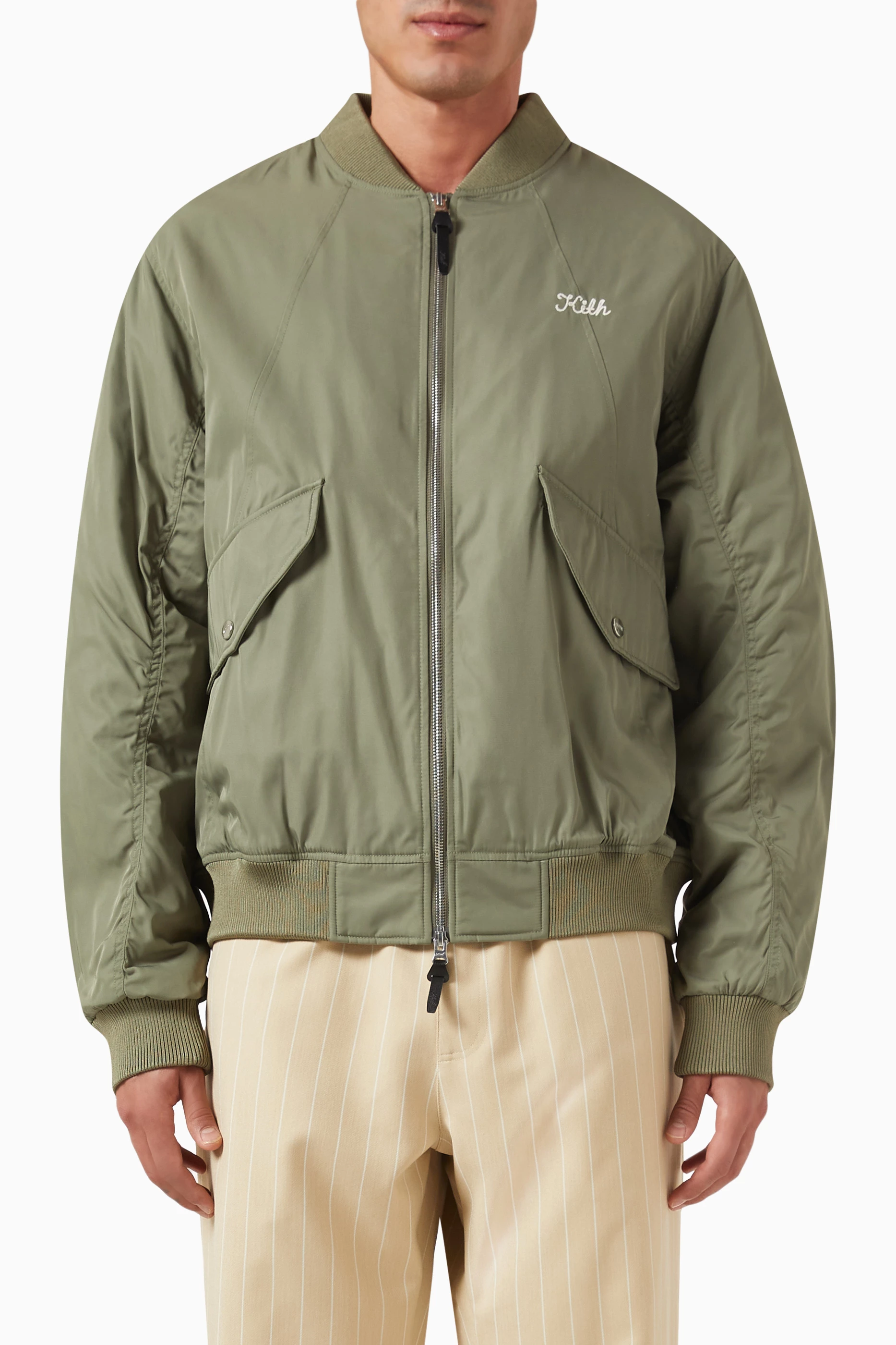 Buy Kith Green Dumont Flight Bomber Jacket For Men Online | Ounass