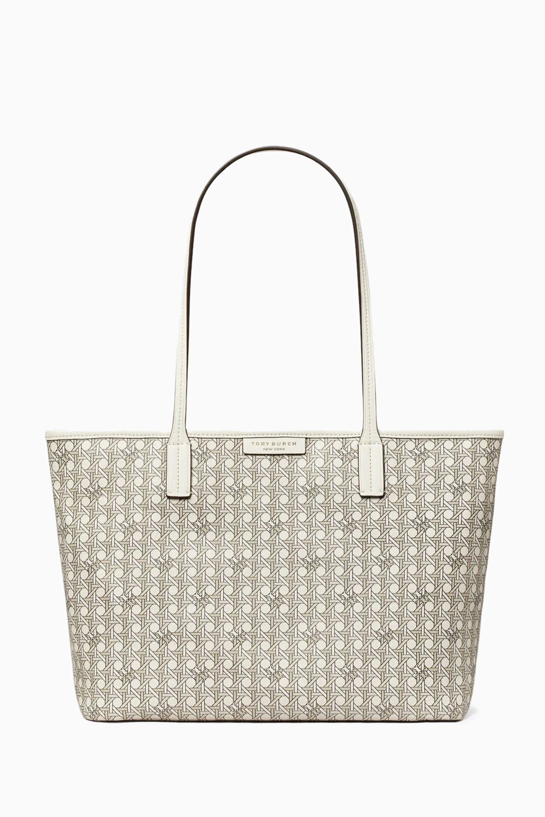Buy Tory Burch White Ever ready Zip Tote Bag in Coated canvas For Women Online Ounass Bahrain