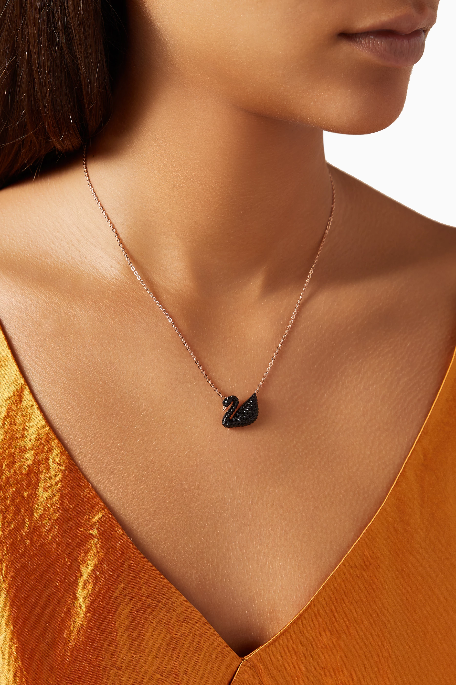 Swarovski black swan necklace discount