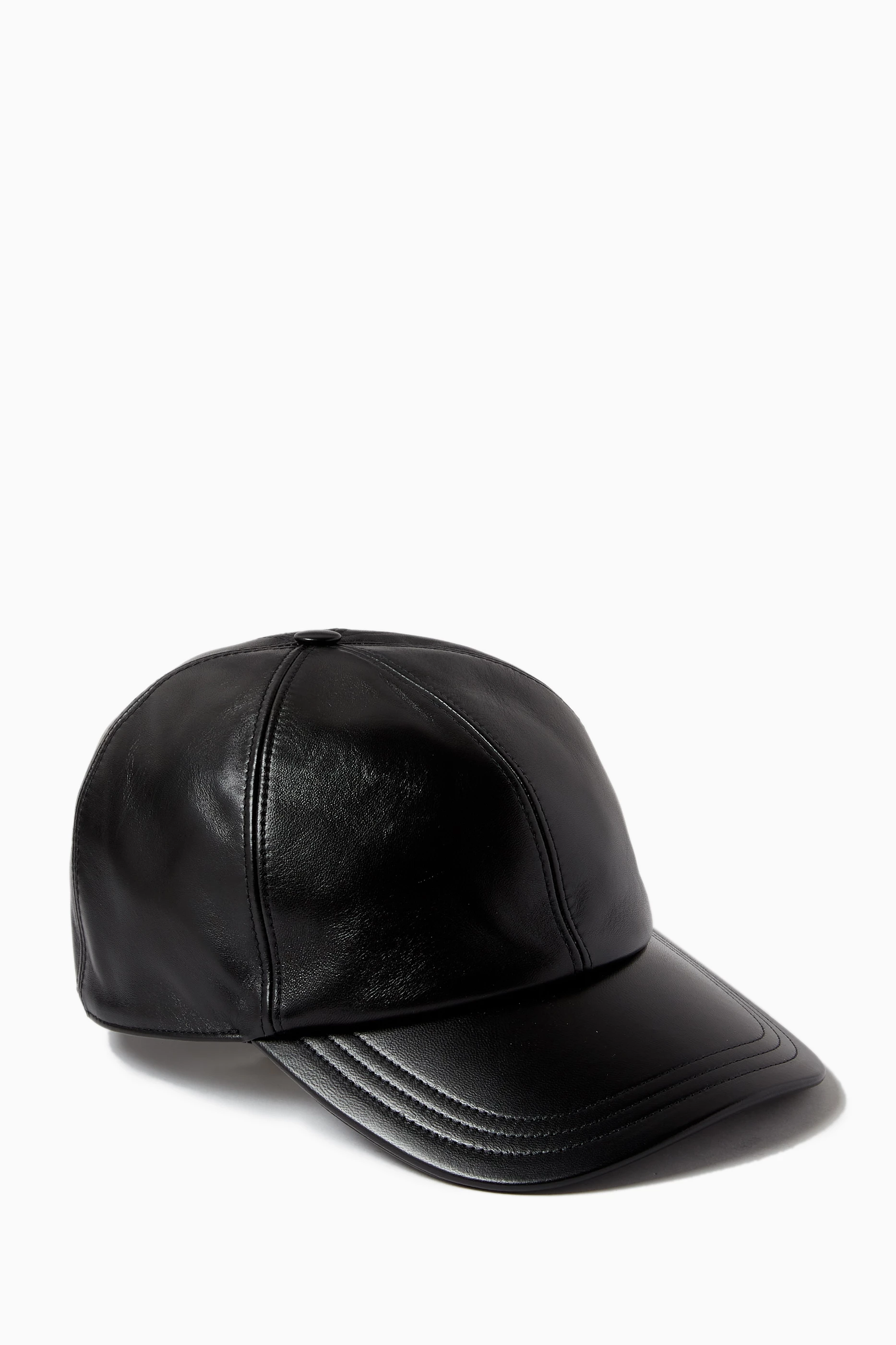 Buy Prada Black Classic Baseball Cap in Nappa Leather For Men
