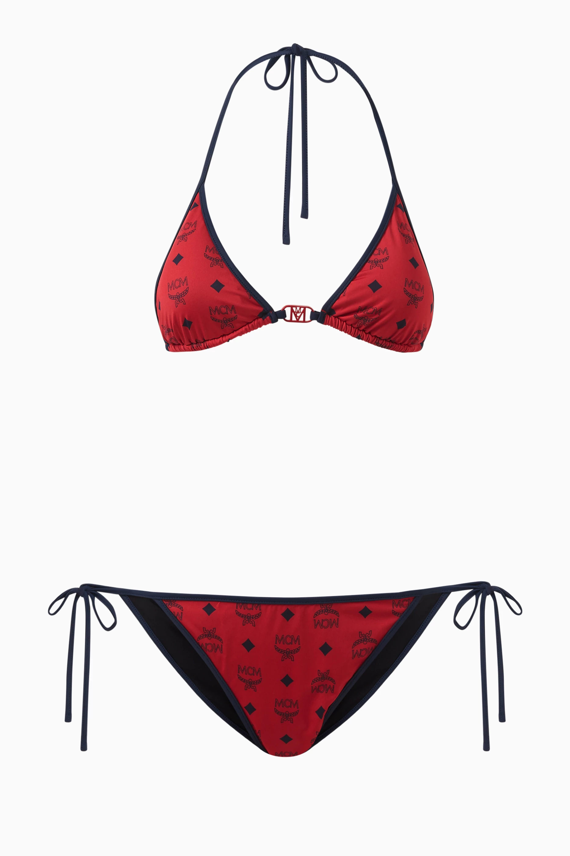 Buy MCM Red All over Logo Print Bikini For Women Online Ounass Bahrain