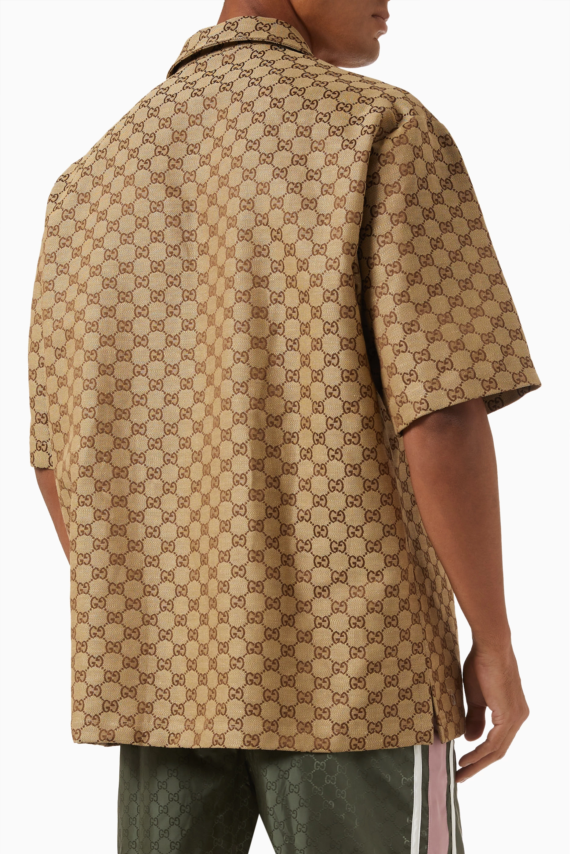 Buy Gucci Brown GG Supreme Shirt in Linen blend For Men Online Ounass Bahrain