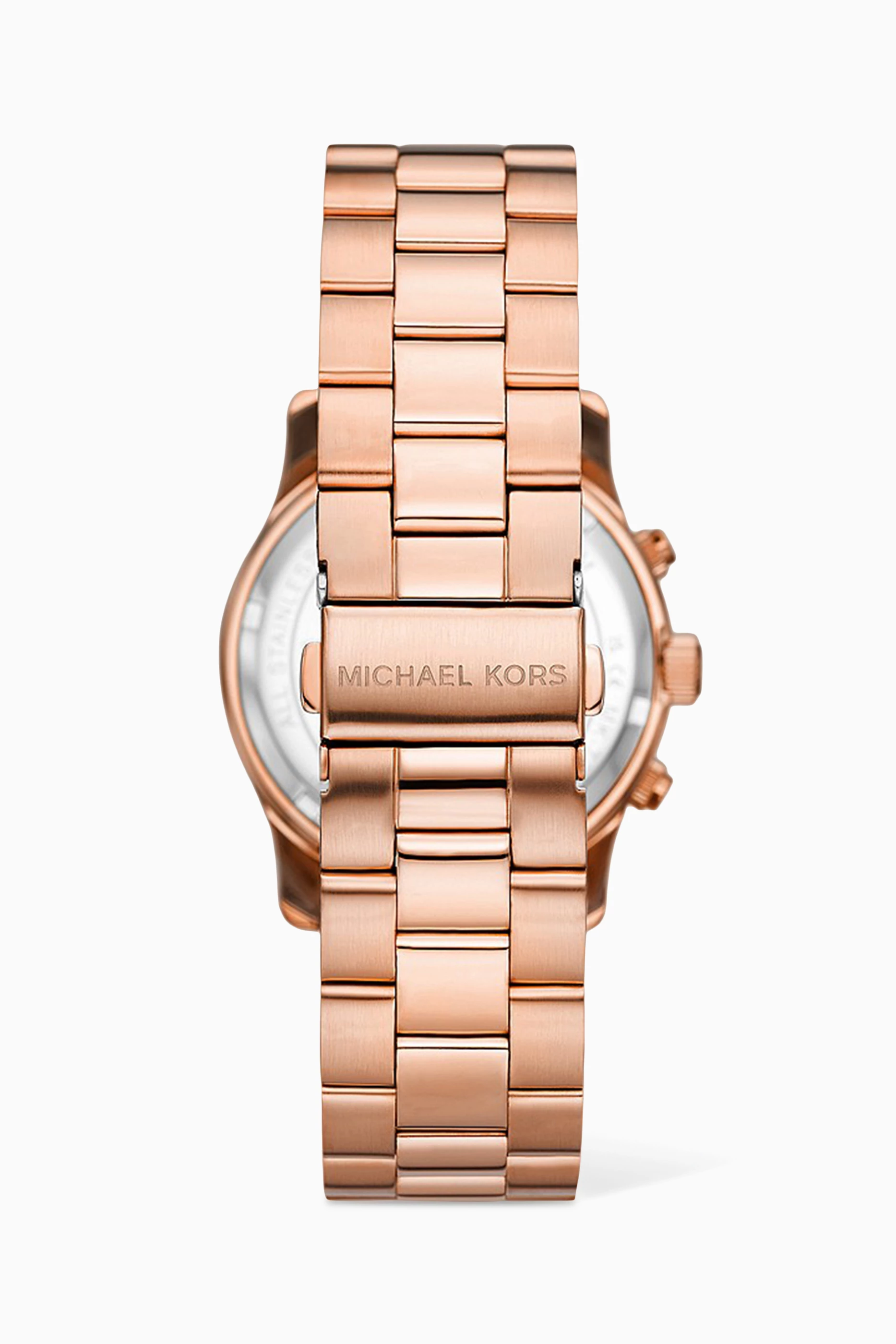Buy Michael Kors Rose Gold Runway Chronograph Stainless Steel Watch 38mm For Women Online Ounass Bahrain