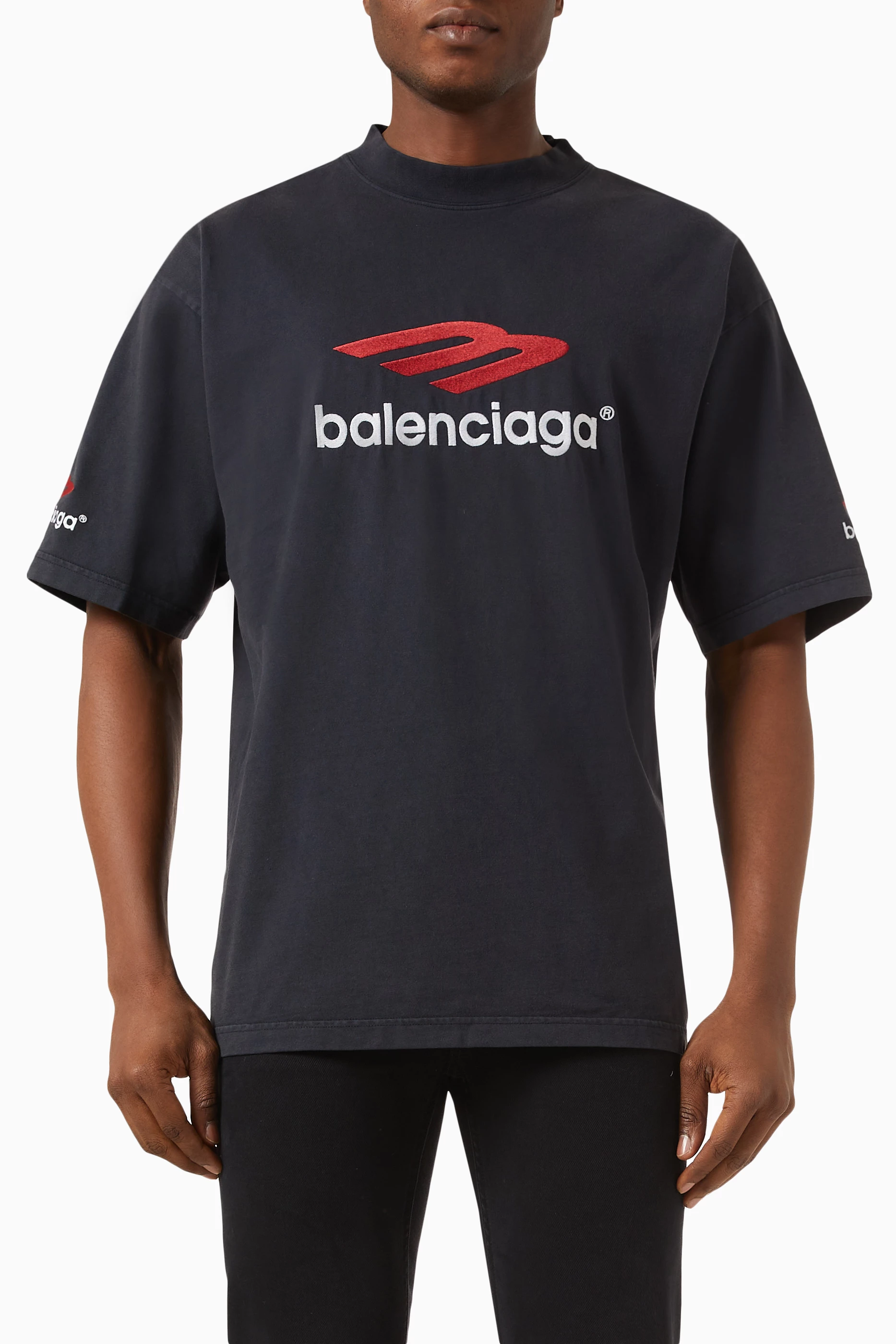 Buy Balenciaga Black 3B Sports Icon Medium-fit T-Shirt in