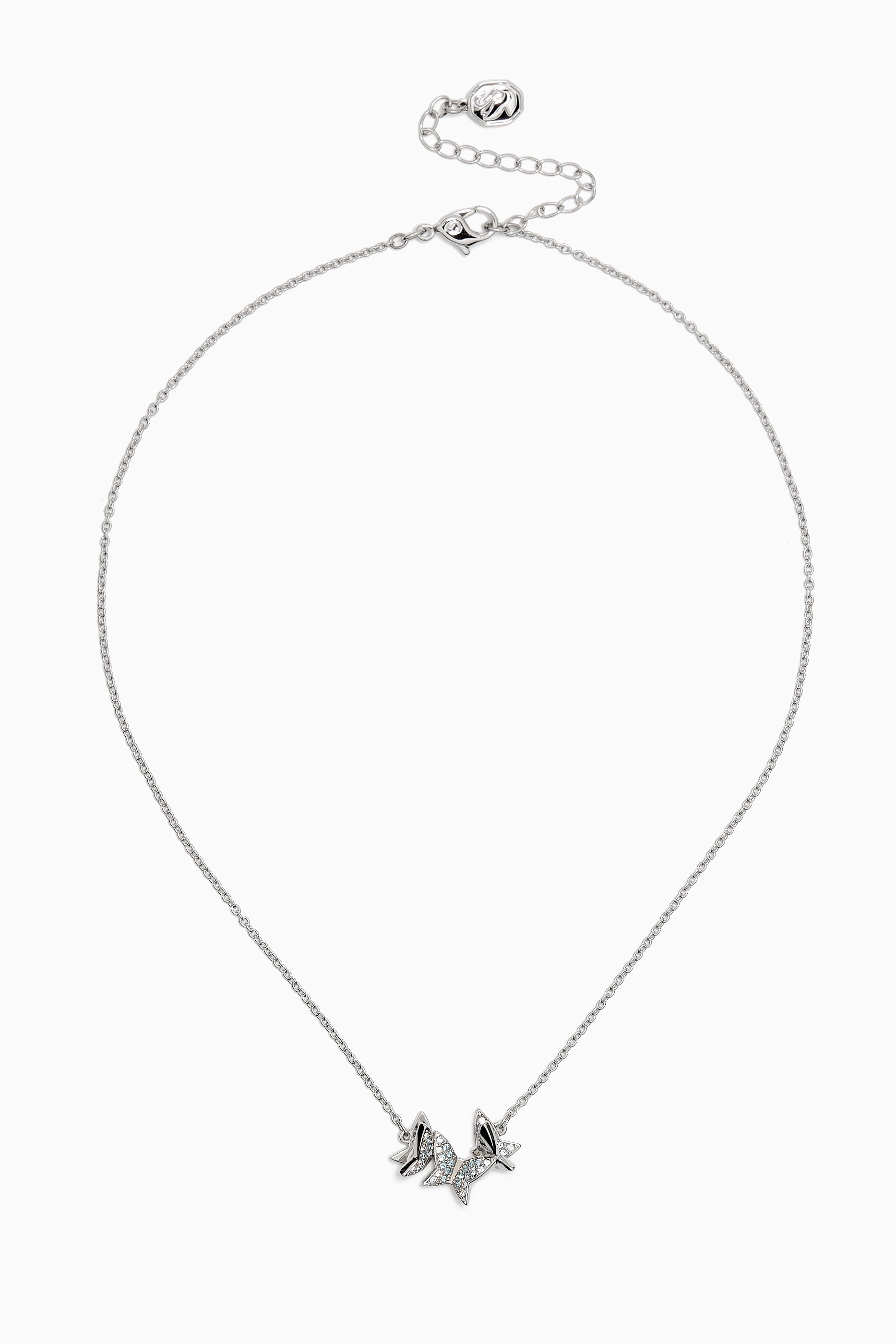 Buy Swarovski Blue Lilia Butterfly Necklace in Rhodium plated Metal For Women Online Ounass Bahrain