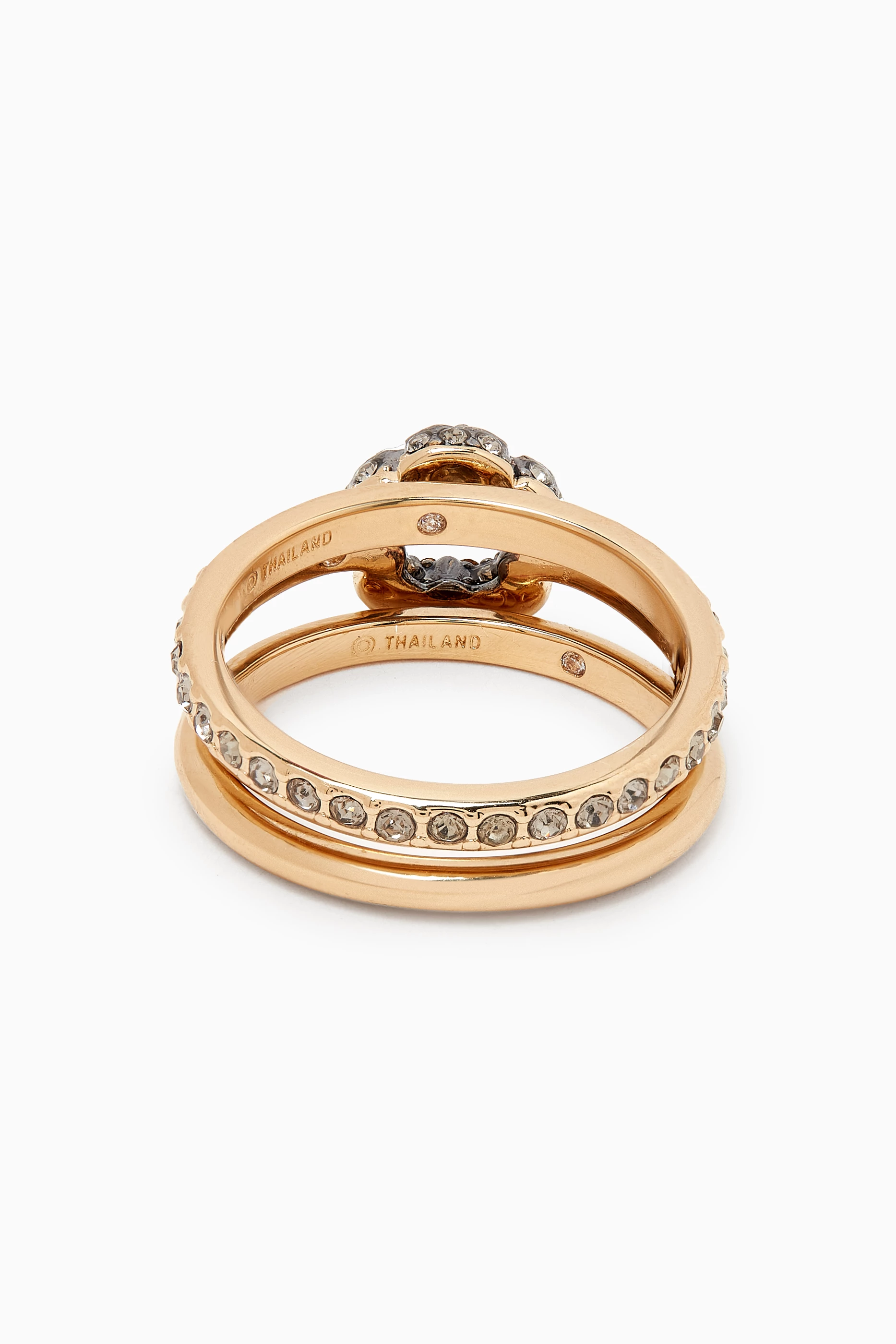 Buy Coach Gold Pave Tea Rose Ring Set in Metal For Women Online Ounass Bahrain