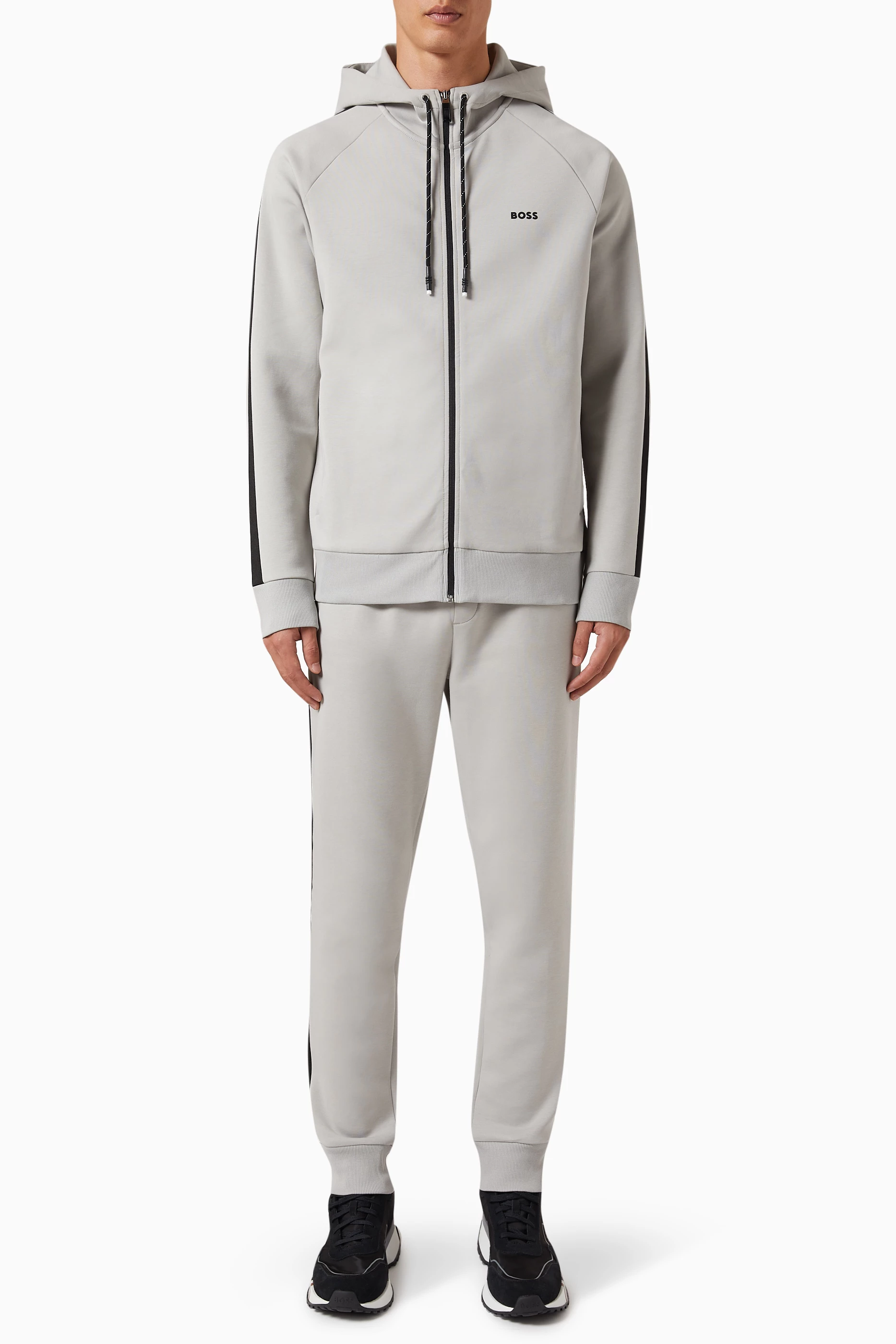 Buy BOSS Grey Tracksuit Set in Cotton jersey For Men Online Ounass Bahrain