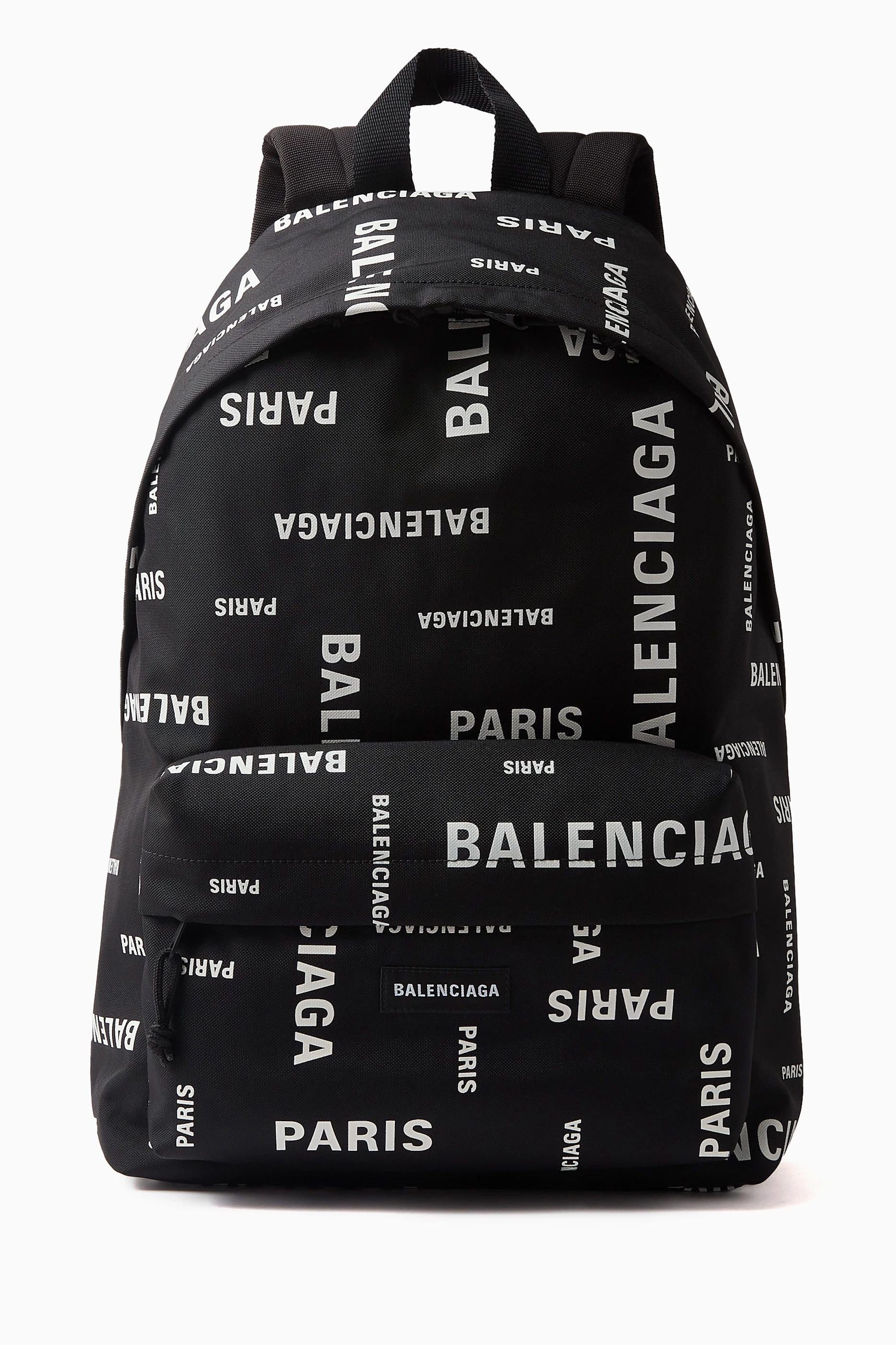 Buy Balenciaga Black Explorer All over Logo Backpack in Recycled Nylon For Men Online Ounass Bahrain