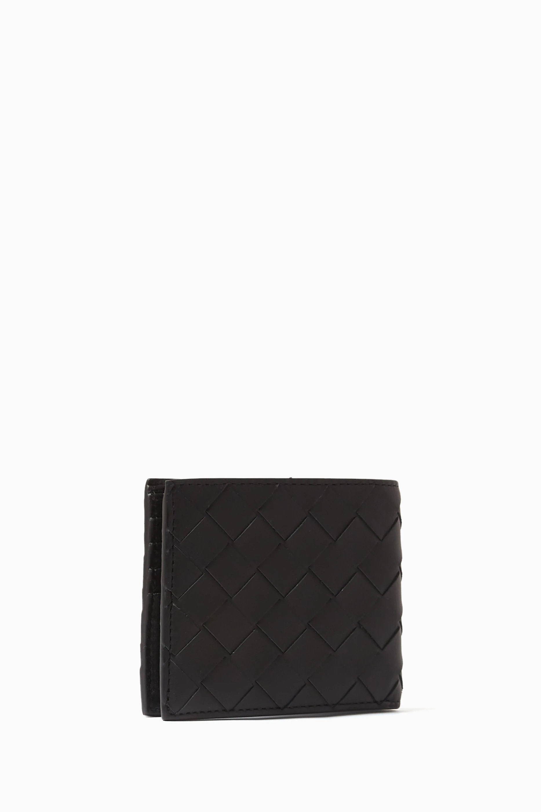 Buy Bottega Veneta Black Bi fold Wallet in Intrecciato Leather For Men Online Ounass Bahrain