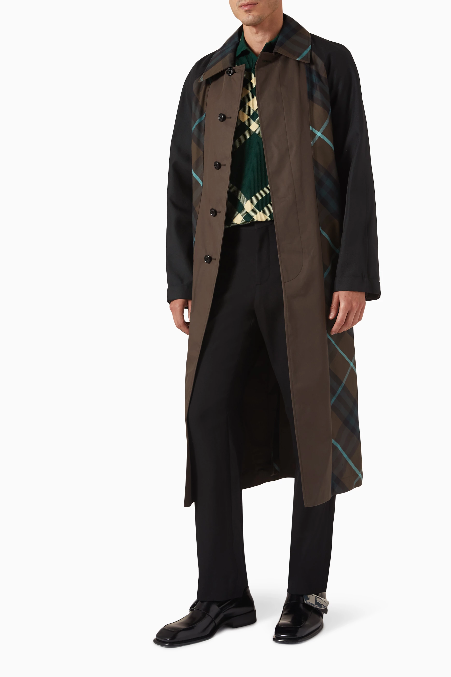 Burberry plaid trench coat on sale
