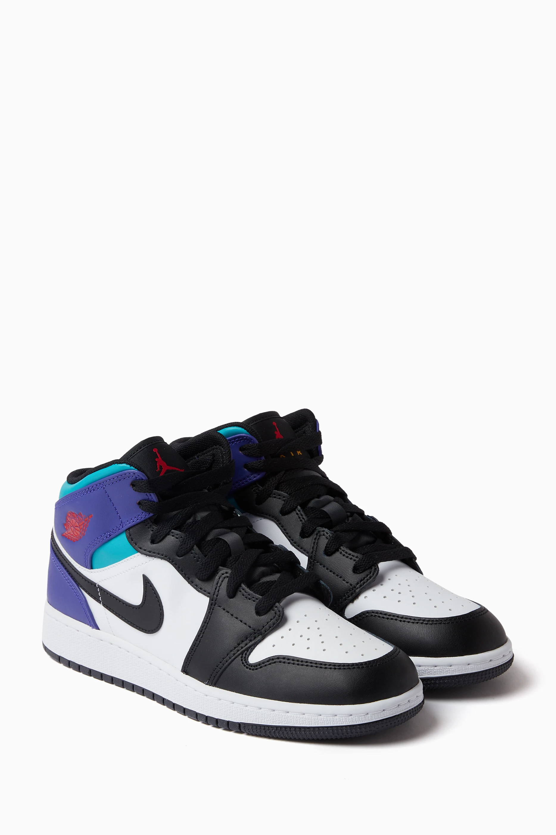 Buy Nike Multicolour Kids Air Jordan 1 Mid Sneakers in Leather For Boys Online Ounass Bahrain