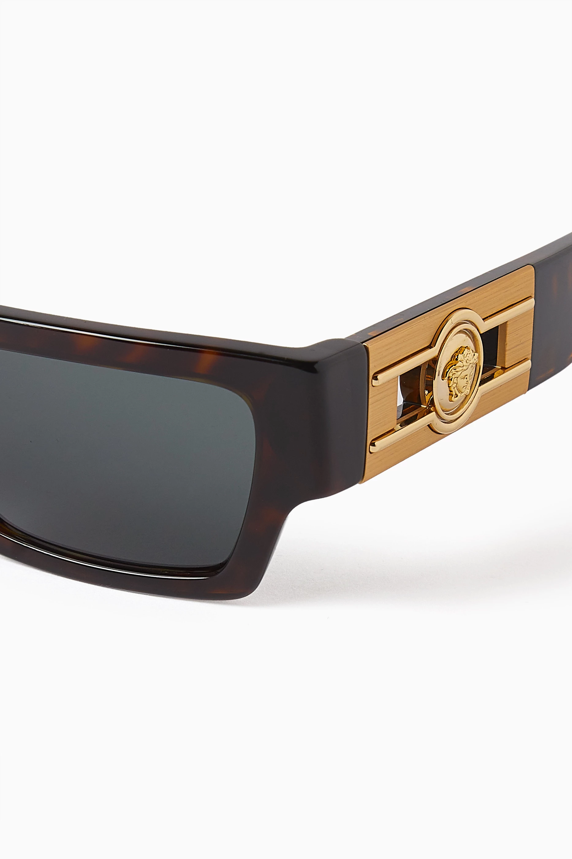 Buy Versace Brown Medusa Head Rectangular Sunglasses For UNISEX Online Ounass Bahrain