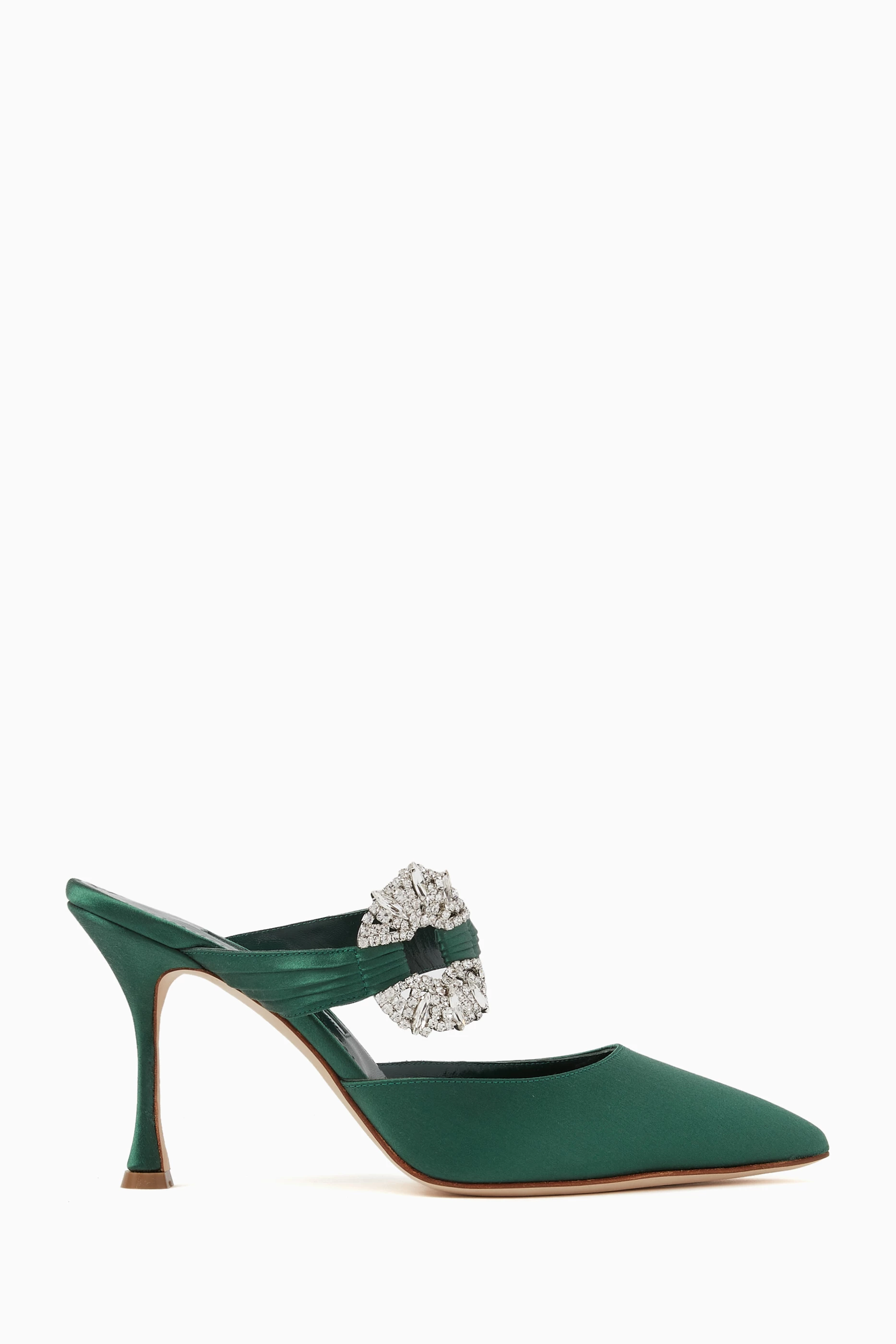 Manolo blahnik green mules shop