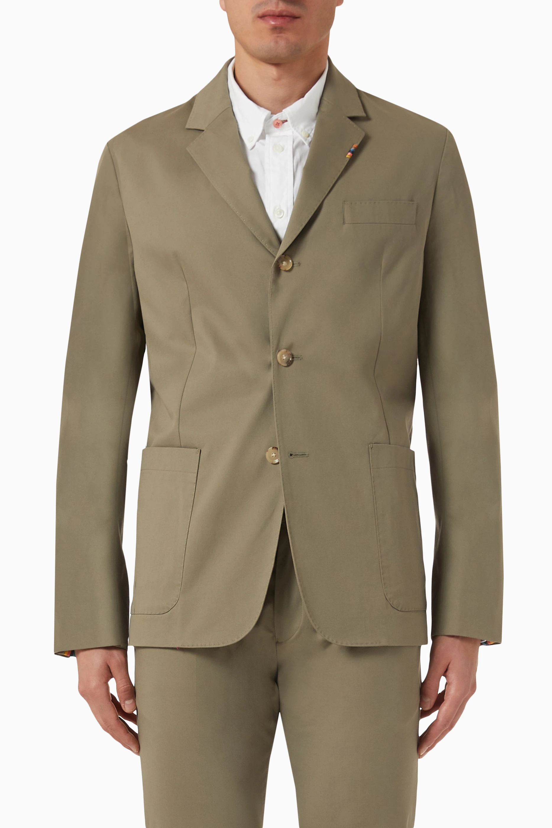 Buy Paul Smith Neutral Blazer in Cotton Twill For Men Online Ounass Bahrain