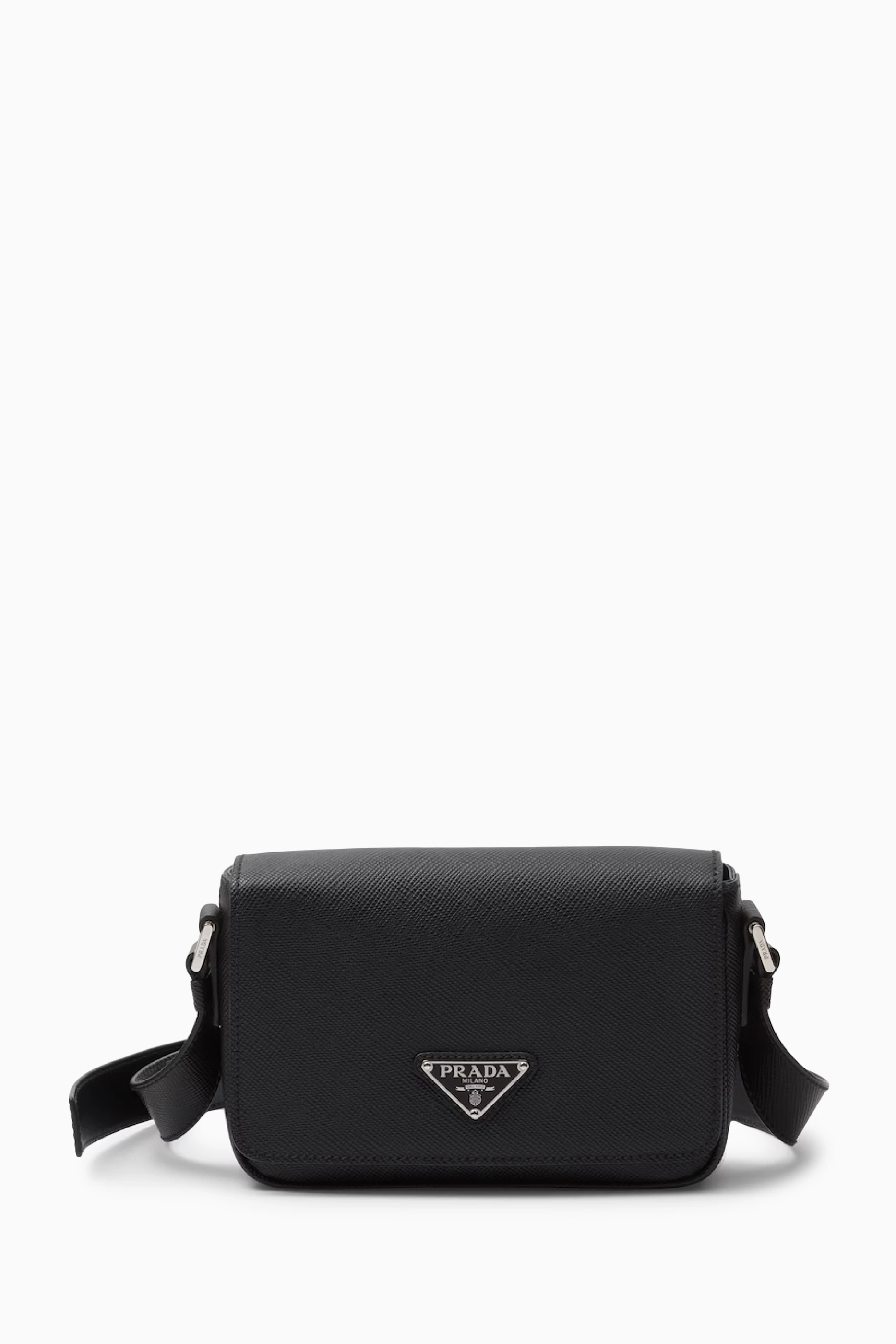 Buy Prada Black Logo Crossbody Bag in Leather For Men Online Ounass Bahrain