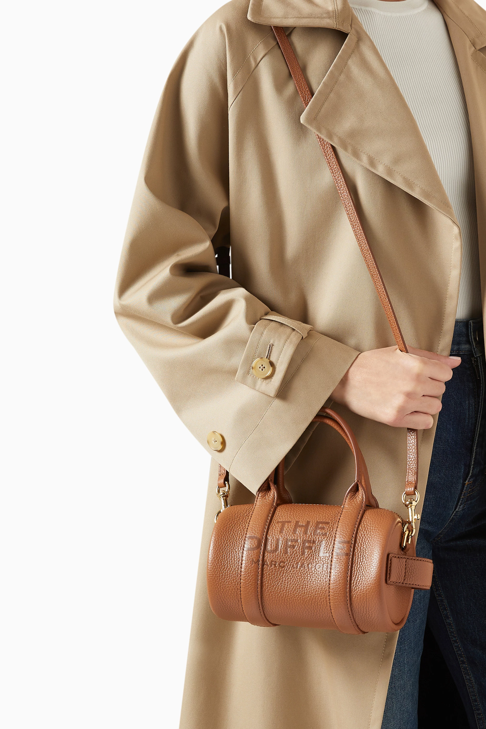 Buy Marc Jacobs Brown The Mini Duffle Crossbody Bag in Leather For