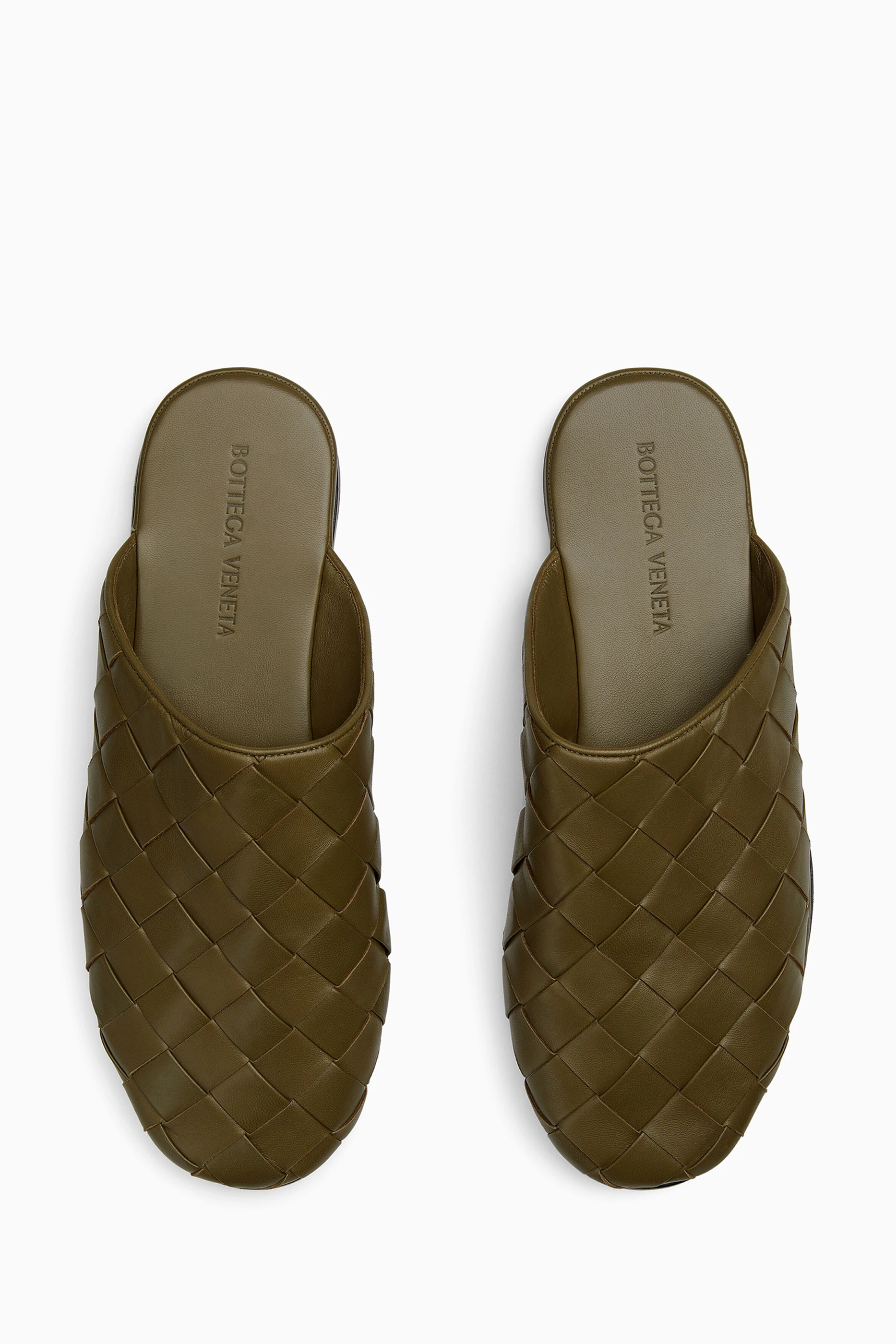 Buy Bottega Veneta Green Slippers in Intrecciato Leather For Men Online Ounass Bahrain