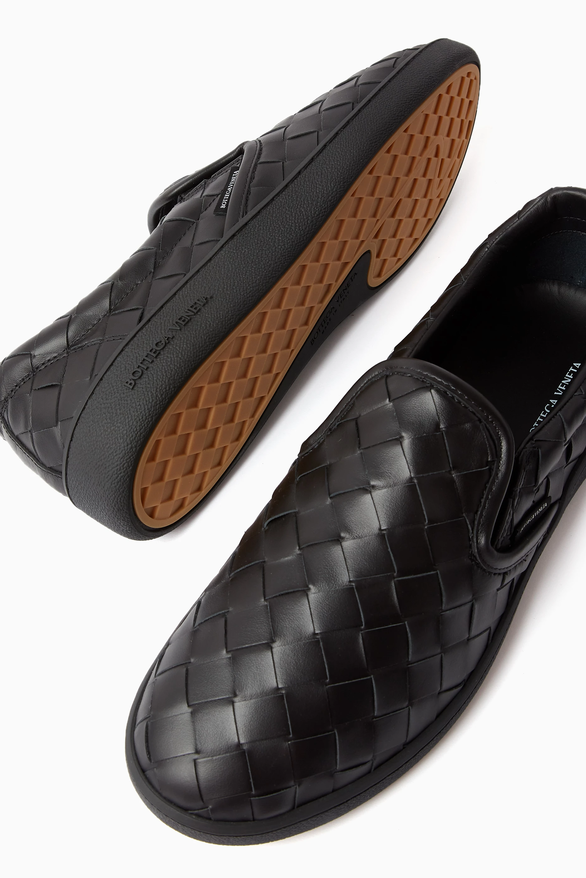Buy Bottega Veneta Black Sawyer Sneakers in Intrecciato Leather For Men Online Ounass Bahrain