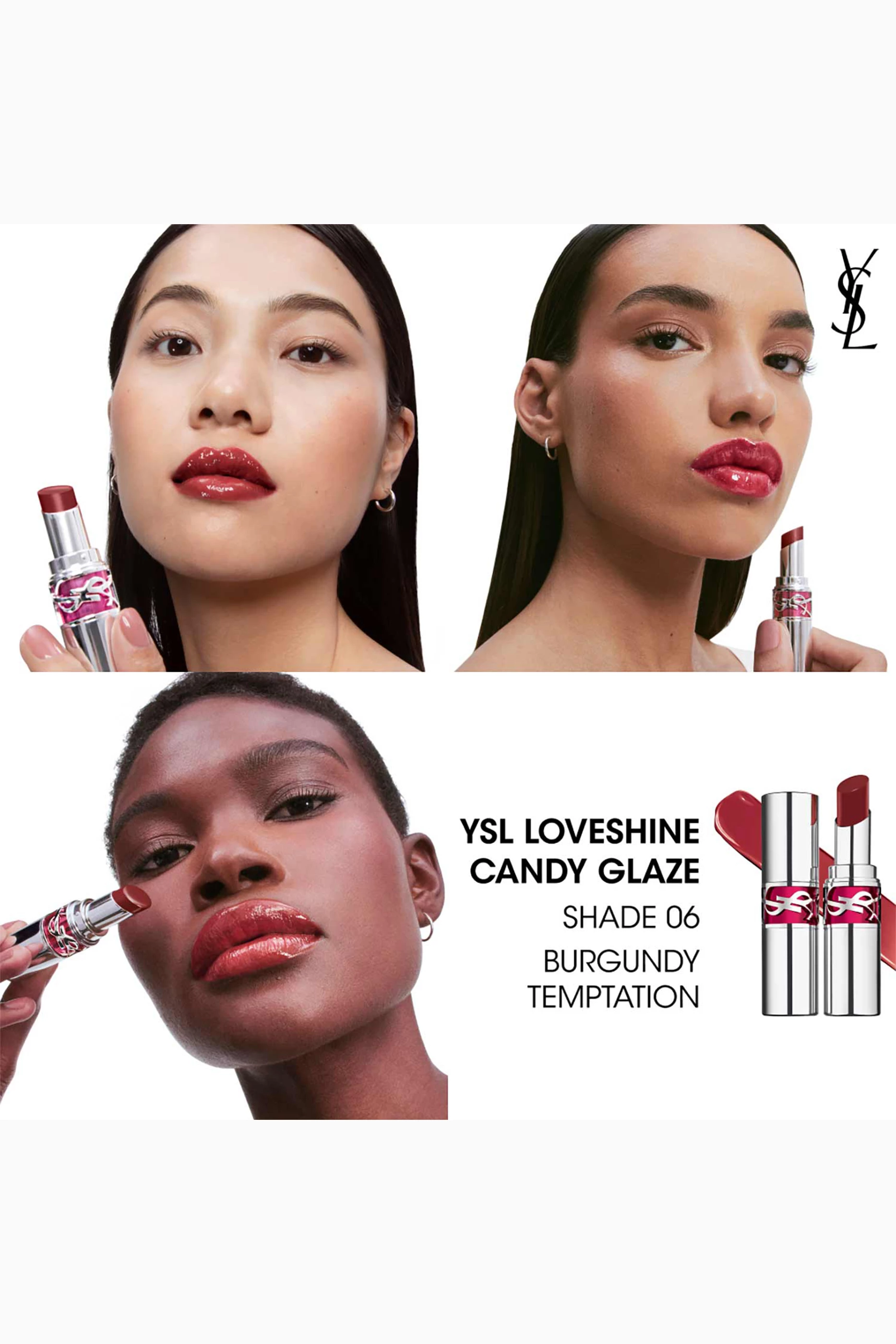 Buy YSL Beauty Colourless 6 Burgundy Temptation Loveshine Candy Glaze Lip Gloss Stick 3.4g For Women Online Ounass Bahrain