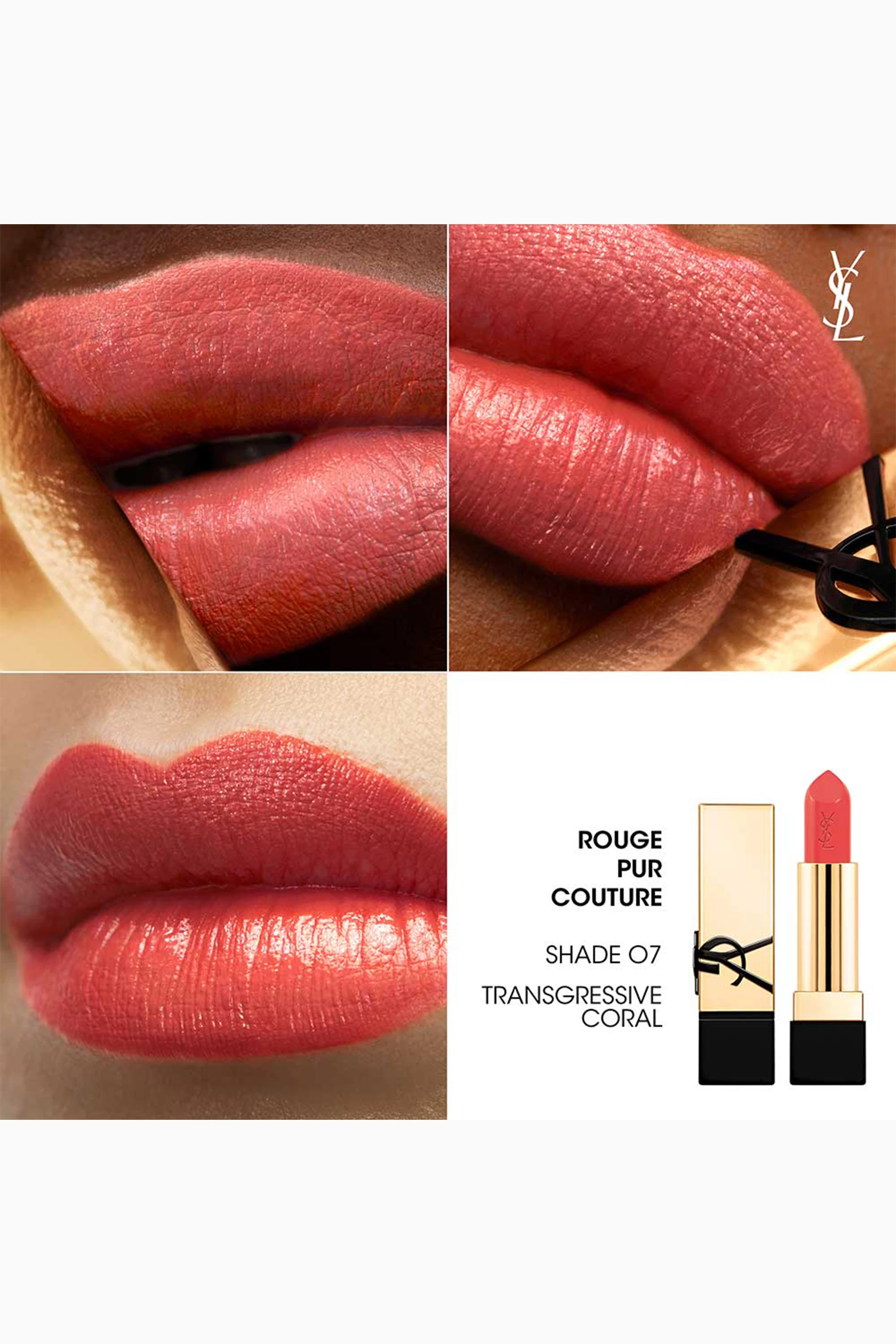 Buy YSL Beauty Colourless 07 Transgressive Coral Rouge Pur Couture Reno Lipstick 3g For Women Online Ounass Bahrain