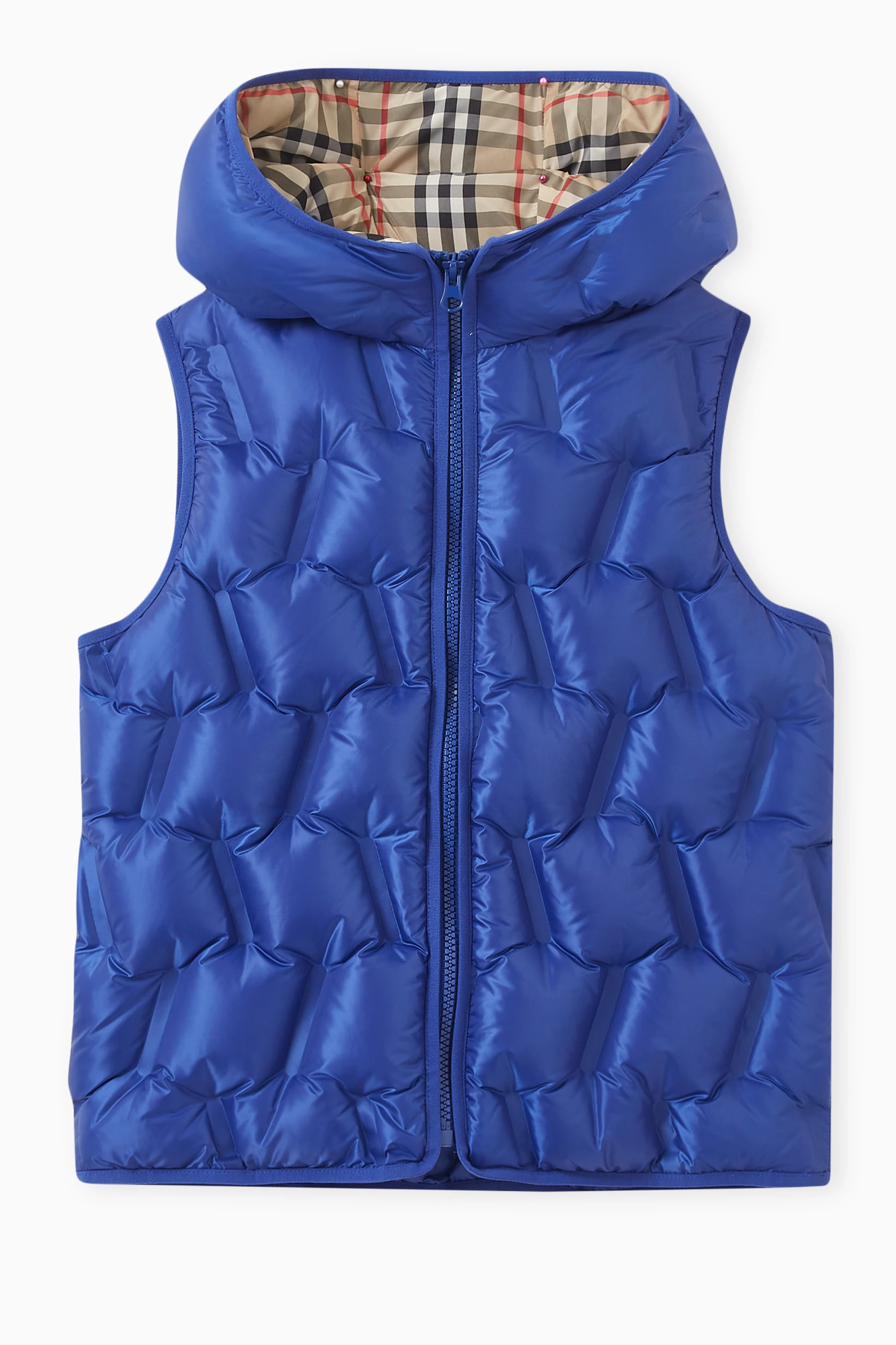 Buy Burberry Blue Noah Bonded Puffer Down Gilet in Quilted Technical Fabric For Boys Online Ounass Bahrain