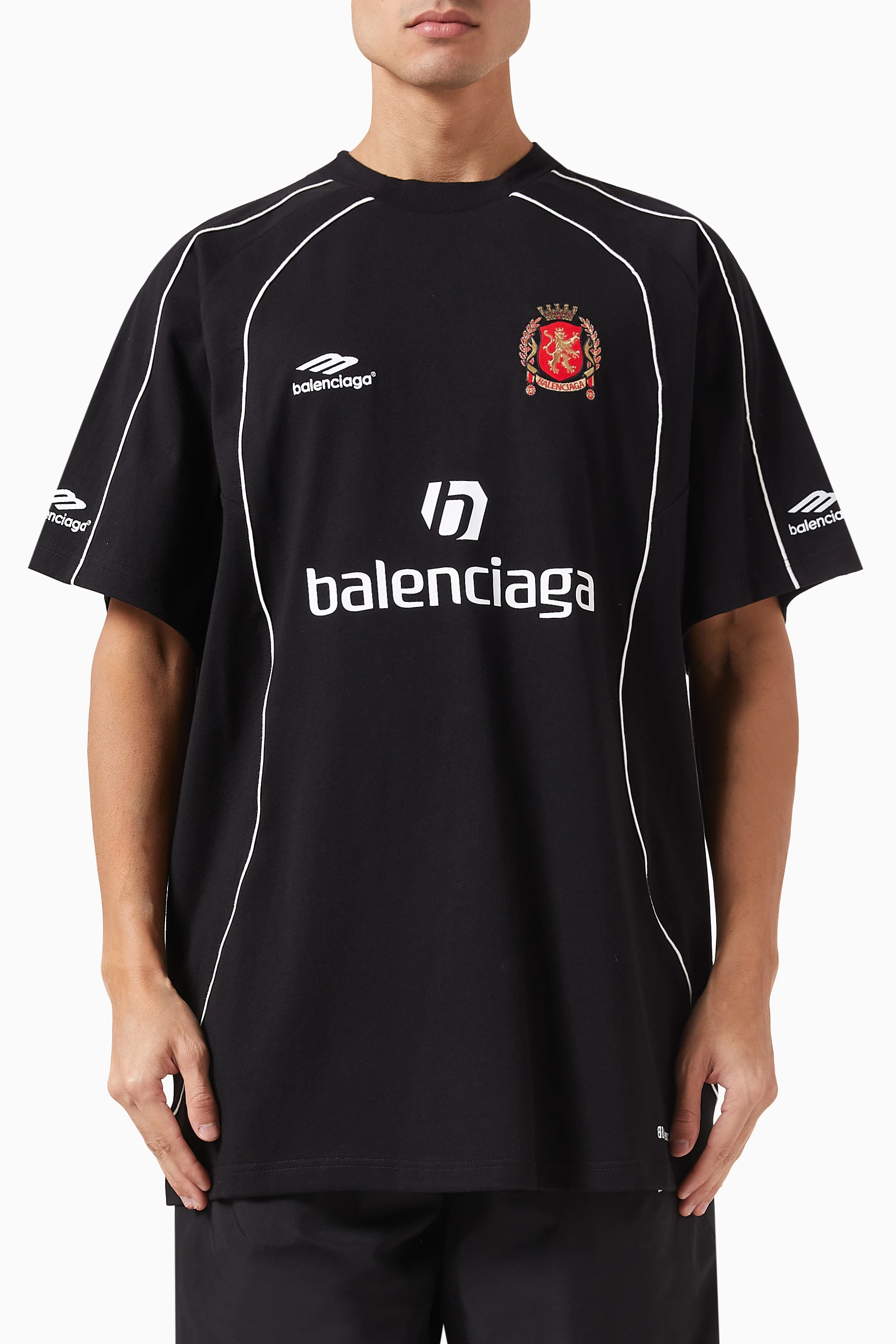 Buy Balenciaga Black Paris SoccerOversized T-shirt in