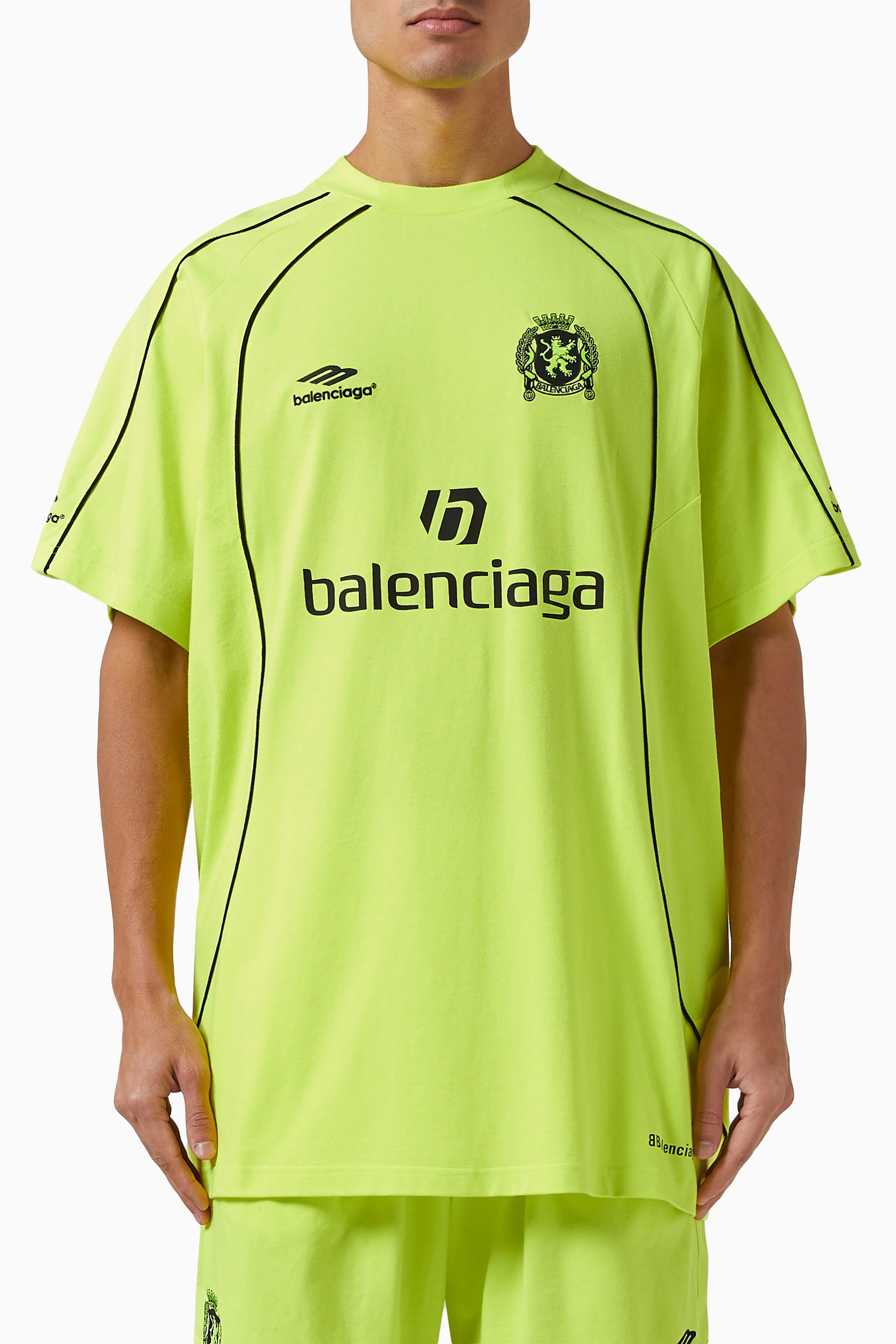 BALENCIAGA サッカー Tシャツ soccer Buy Balenciaga Yellow Dubai Soccer T-Shirt in Vintage Jersey For