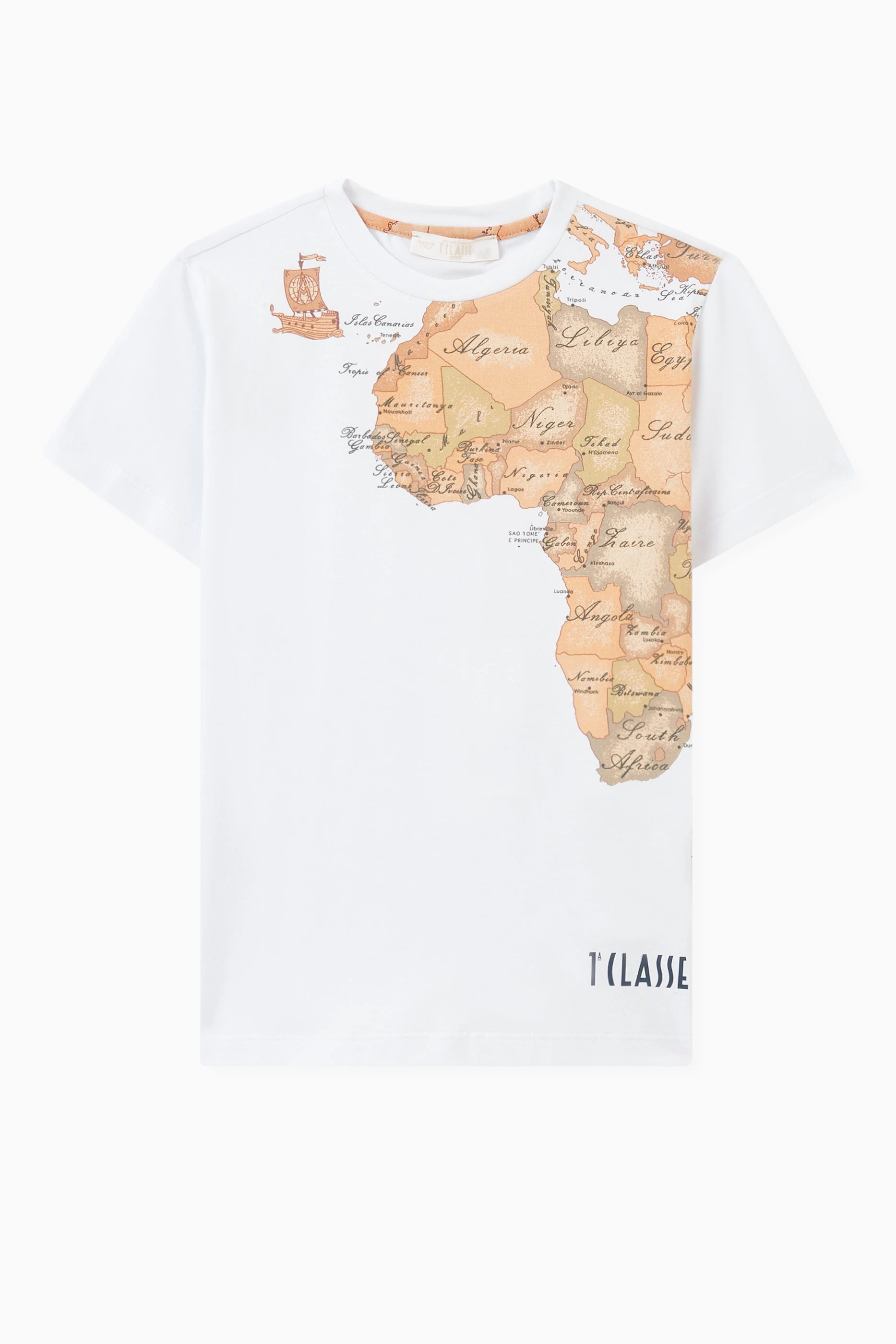 Buy Alviero Martini White 1a Classe Print T Shirt in Cotton For Boys Online Ounass Bahrain