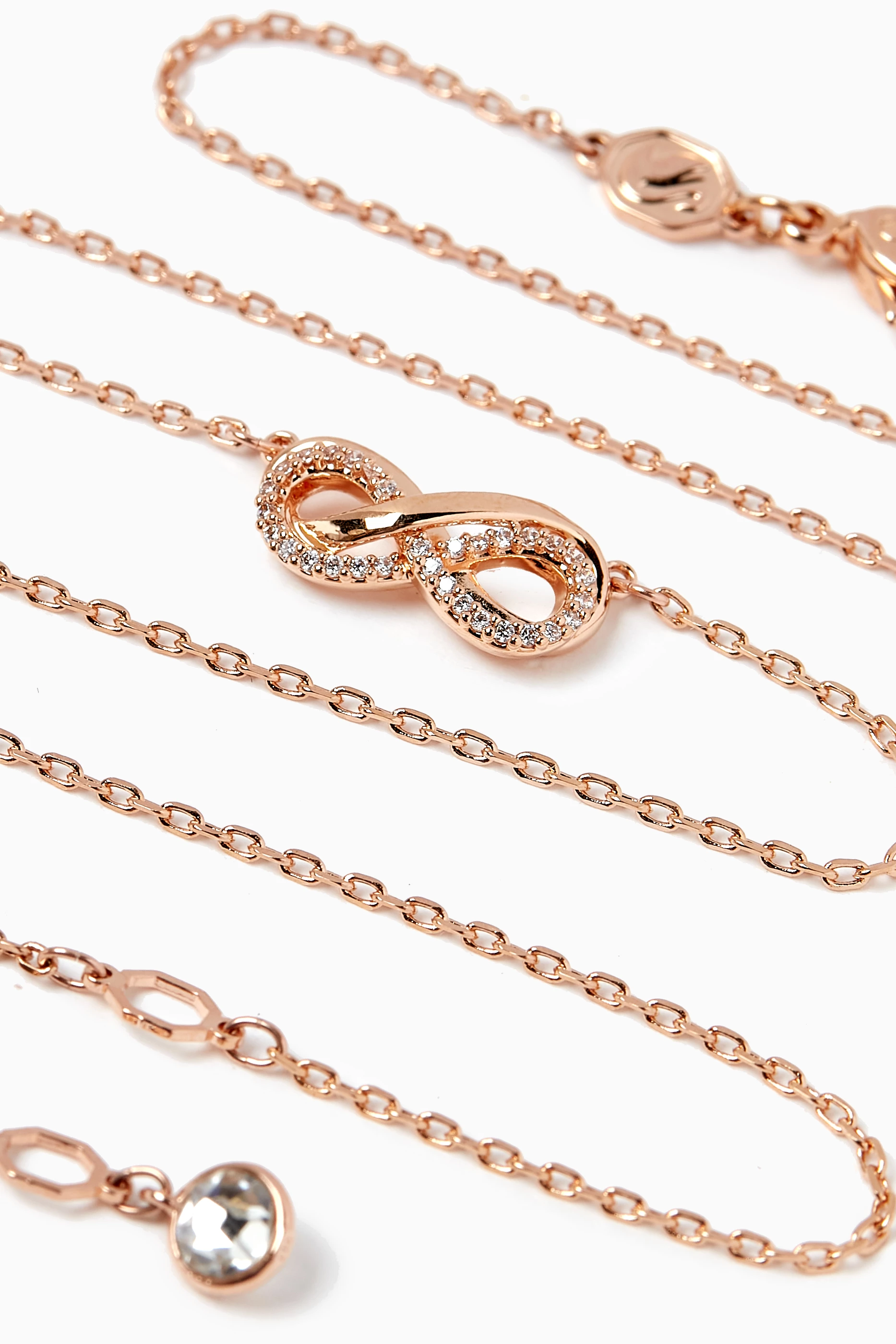 Swarovski rose gold infinity necklace hotsell