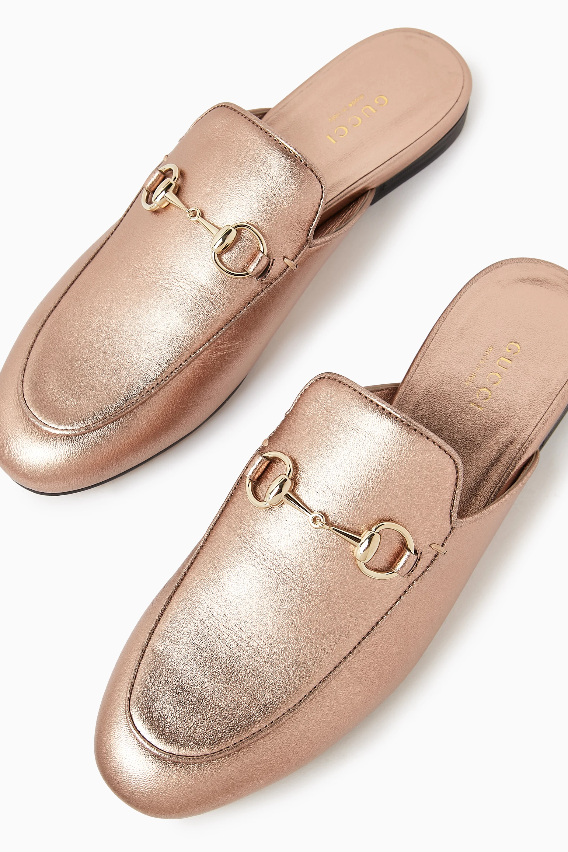 Gucci gold princetown on sale