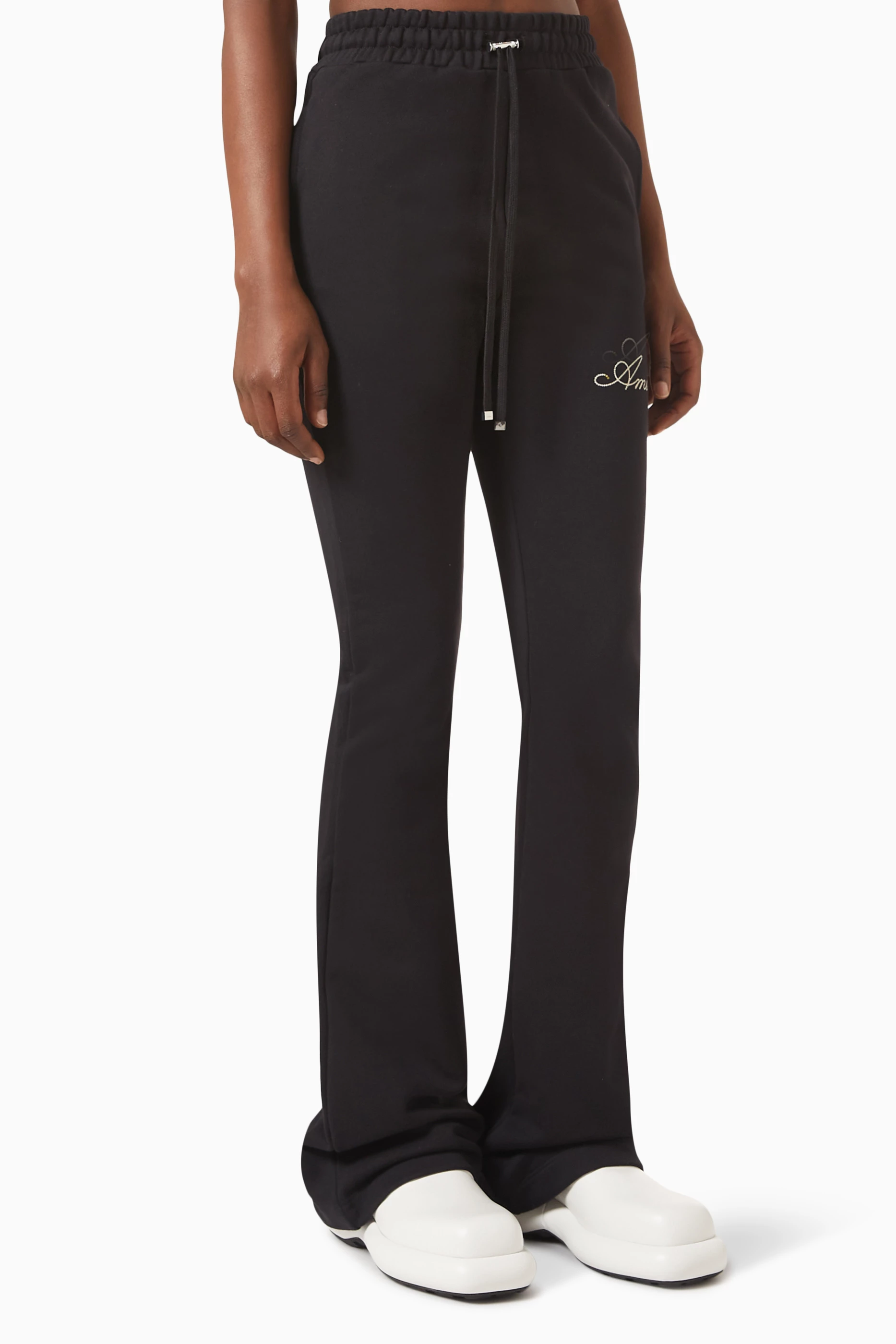 Buy Amiri Black Logo Flare Sweatpants For Women Online Ounass Bahrain