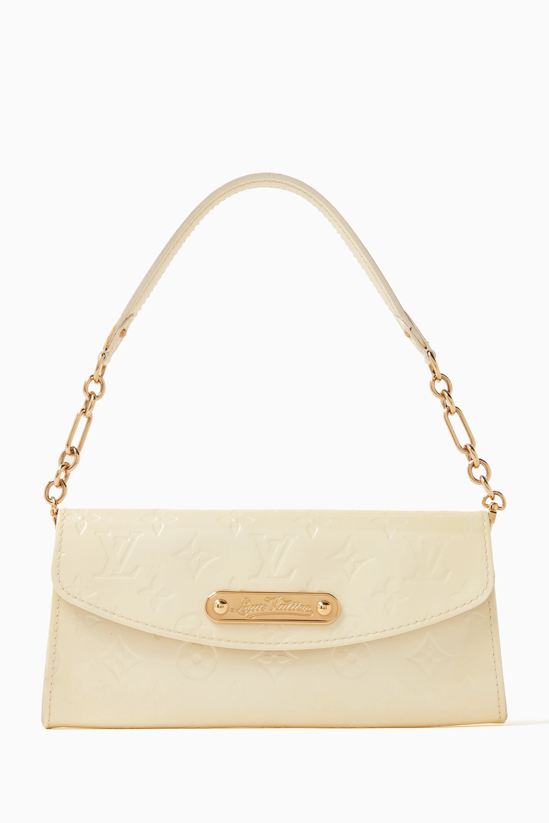 Buy Louis Vuitton Pre Loved White Sunset Boulevard Clutch Bag in Vernis Leather For Women Online Ounass Bahrain