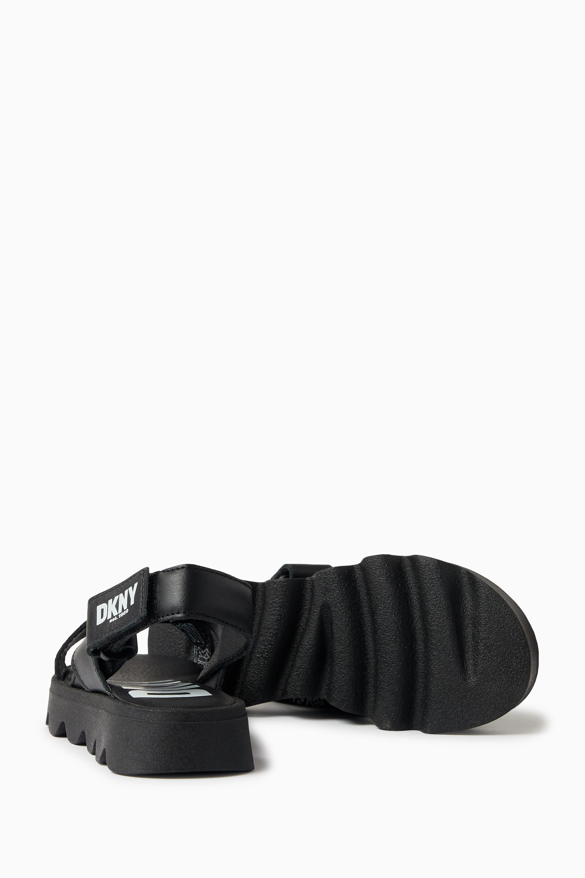 Dkny black sandals clearance