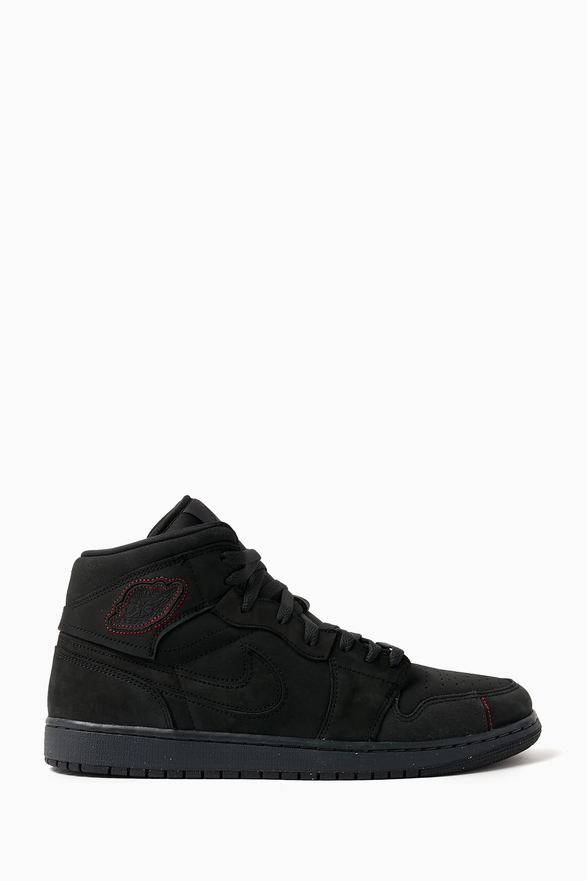 Buy Jordan Black Air Jordan 1 SE Craft Mid top Sneakers in Leather Suede For Men Online Ounass Bahrain
