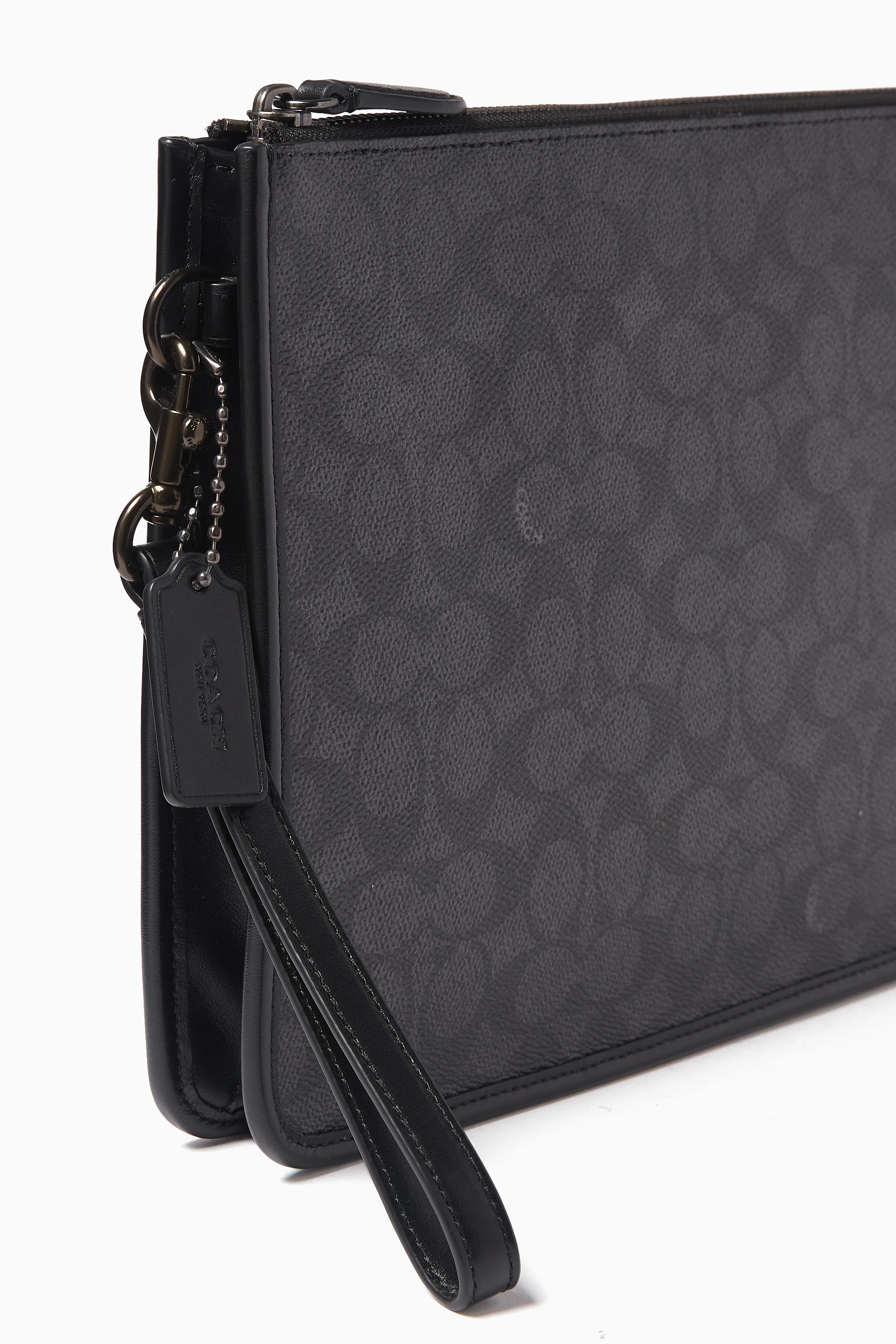 Buy Coach Black Charter Pouch in Signature Canvas For Men Online Ounass Bahrain