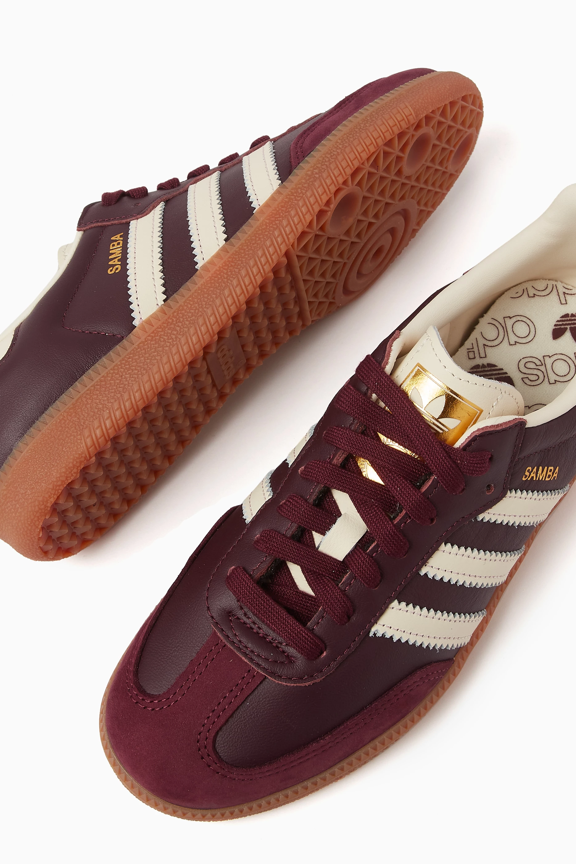 adidas gazelle silver green womens adidas Samba OG Maroon Gold Metallic Women's – Lilac Blonde main image 1