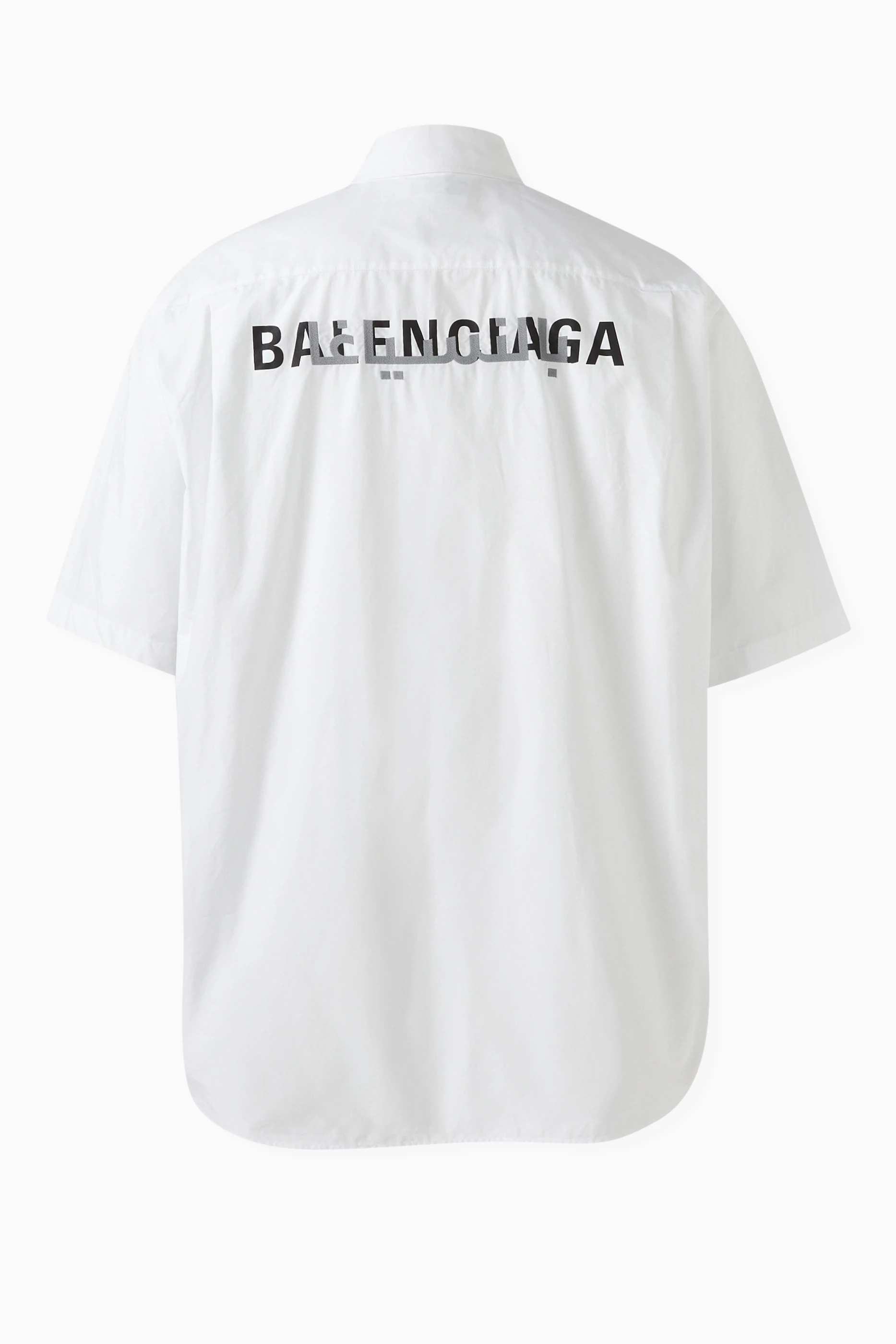 Buy Balenciaga White Unisex Ramadan Short sleeve Shirt in Cotton Poplin For UNISEX Online Ounass Bahrain