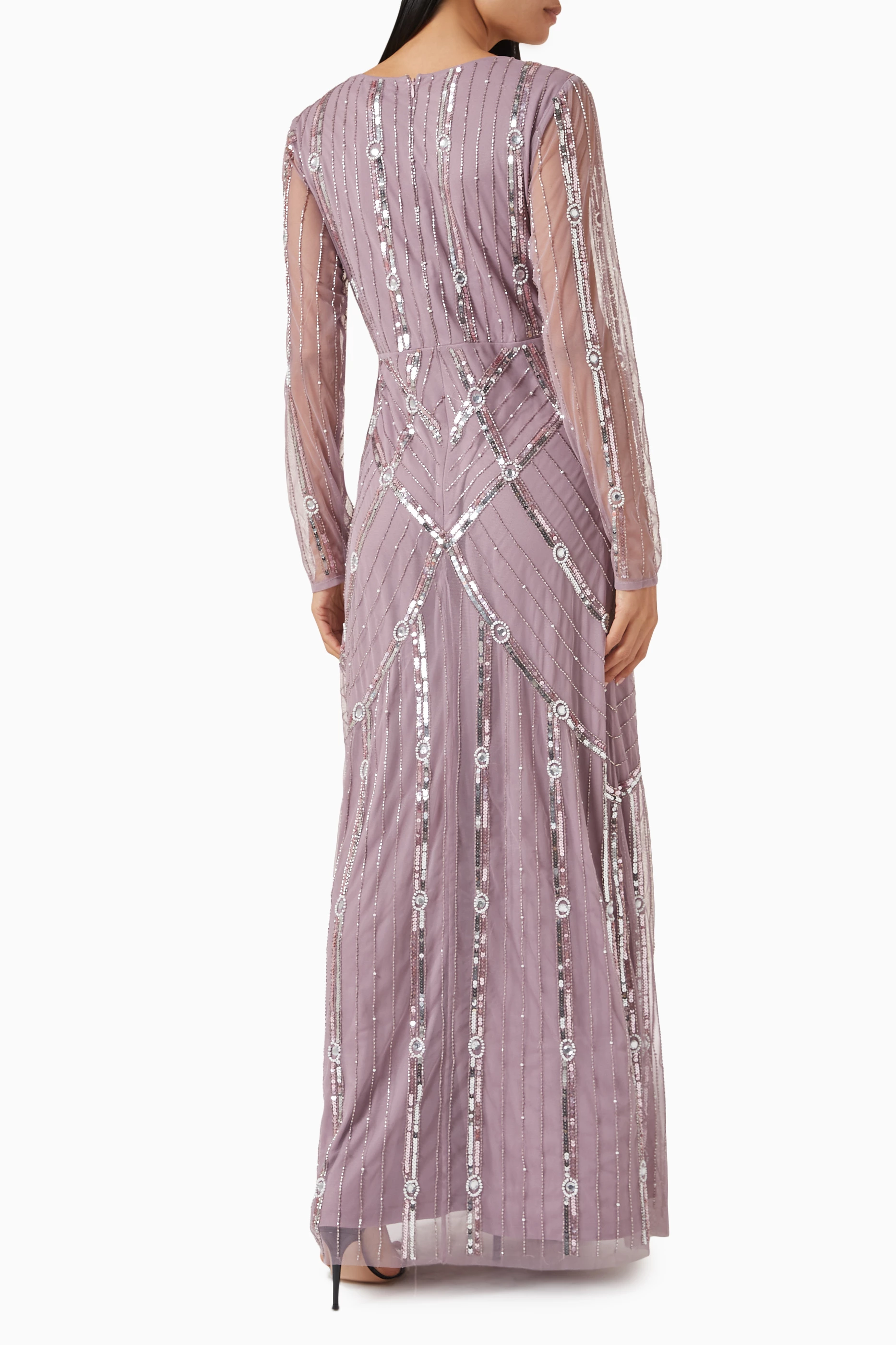 Buy Amelia Rose Purple Sequin embellished Maxi Dress For Women Online Ounass Bahrain
