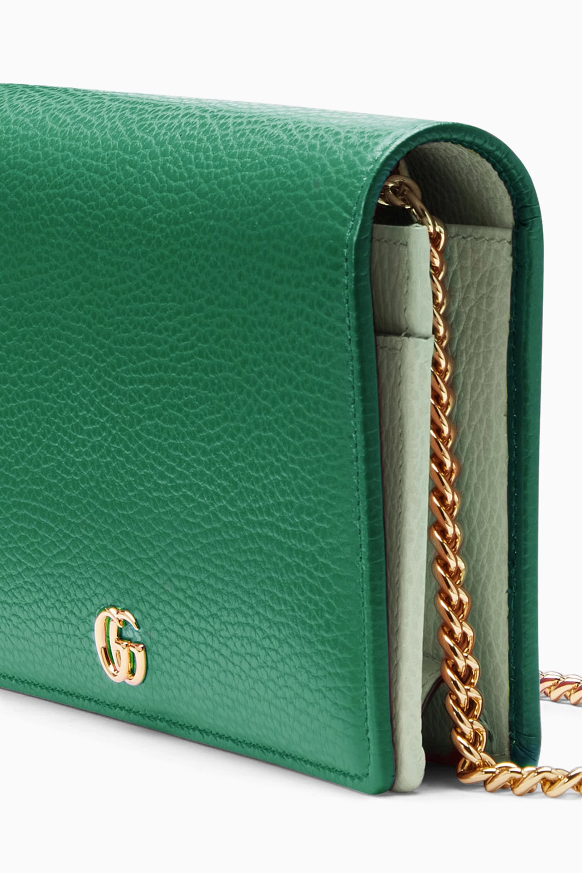 Buy Gucci Green Mini GG Marmont Chain Bag in Leather For Women Online Ounass Bahrain