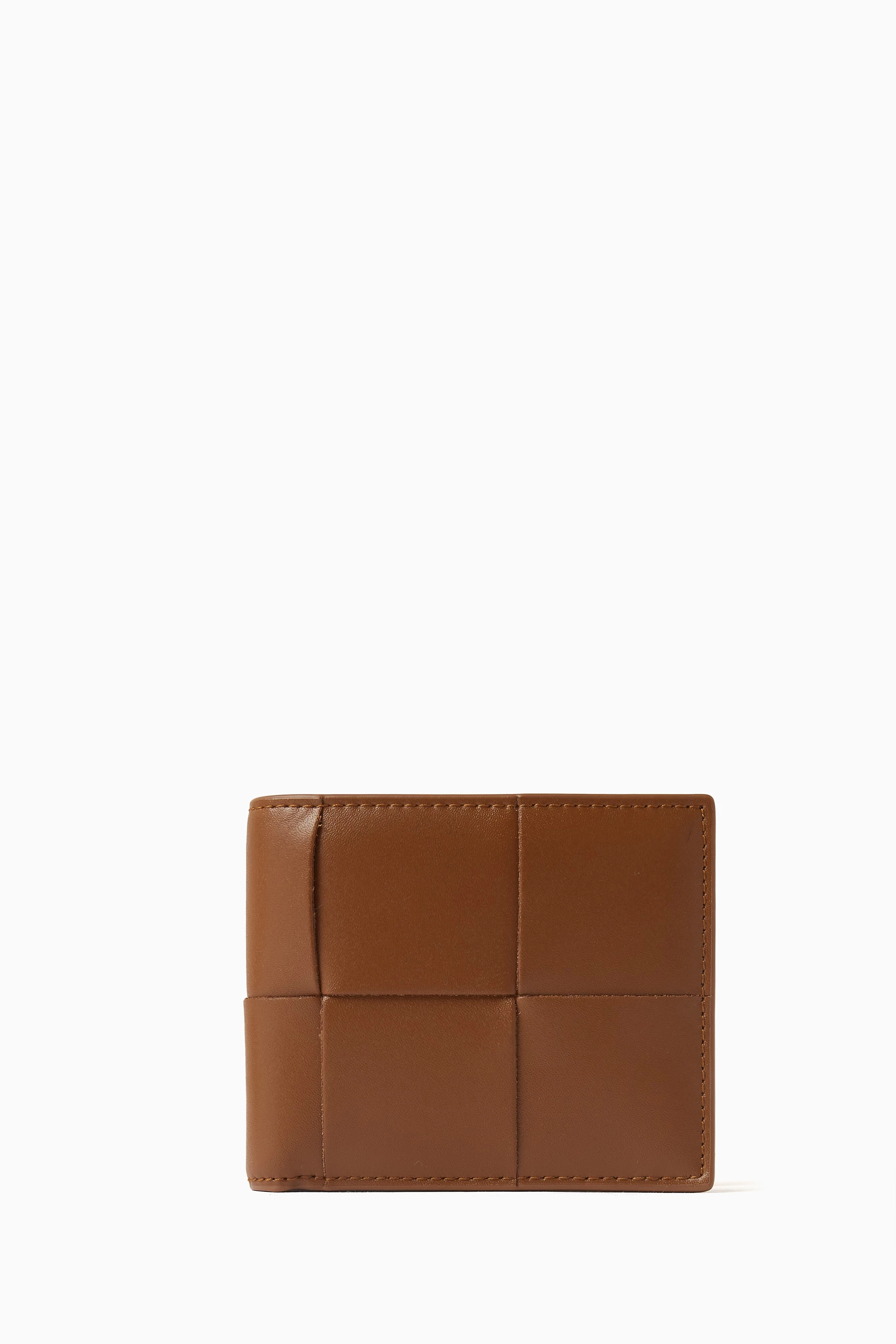 Buy Bottega Veneta Brown Cassette Bi Fold Wallet in Intreccio Calfskin Leather For Men Online Ounass Bahrain