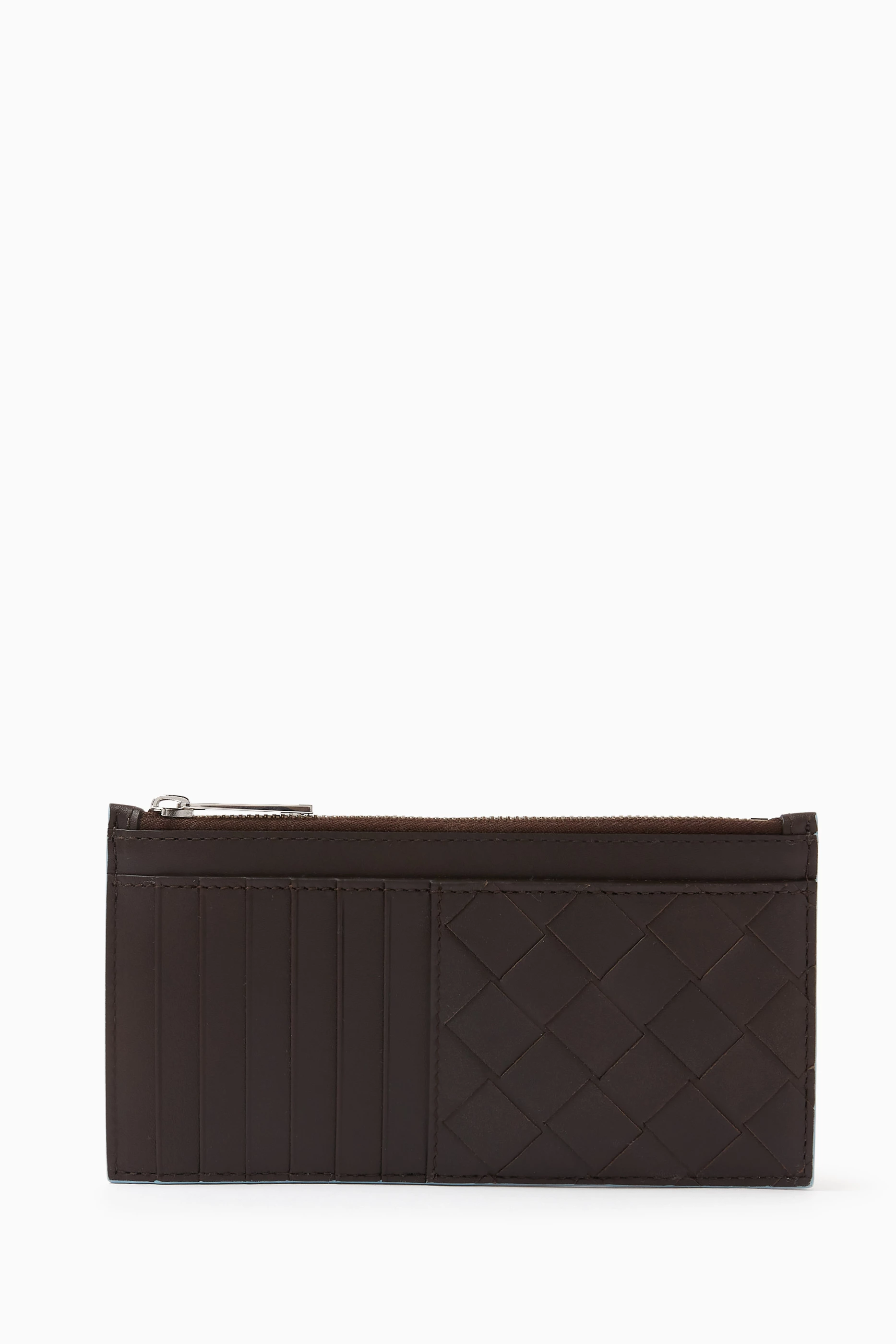 ☆BOTTEGA VENETA☆ Cassette Zipper Card Holder Mather Brown