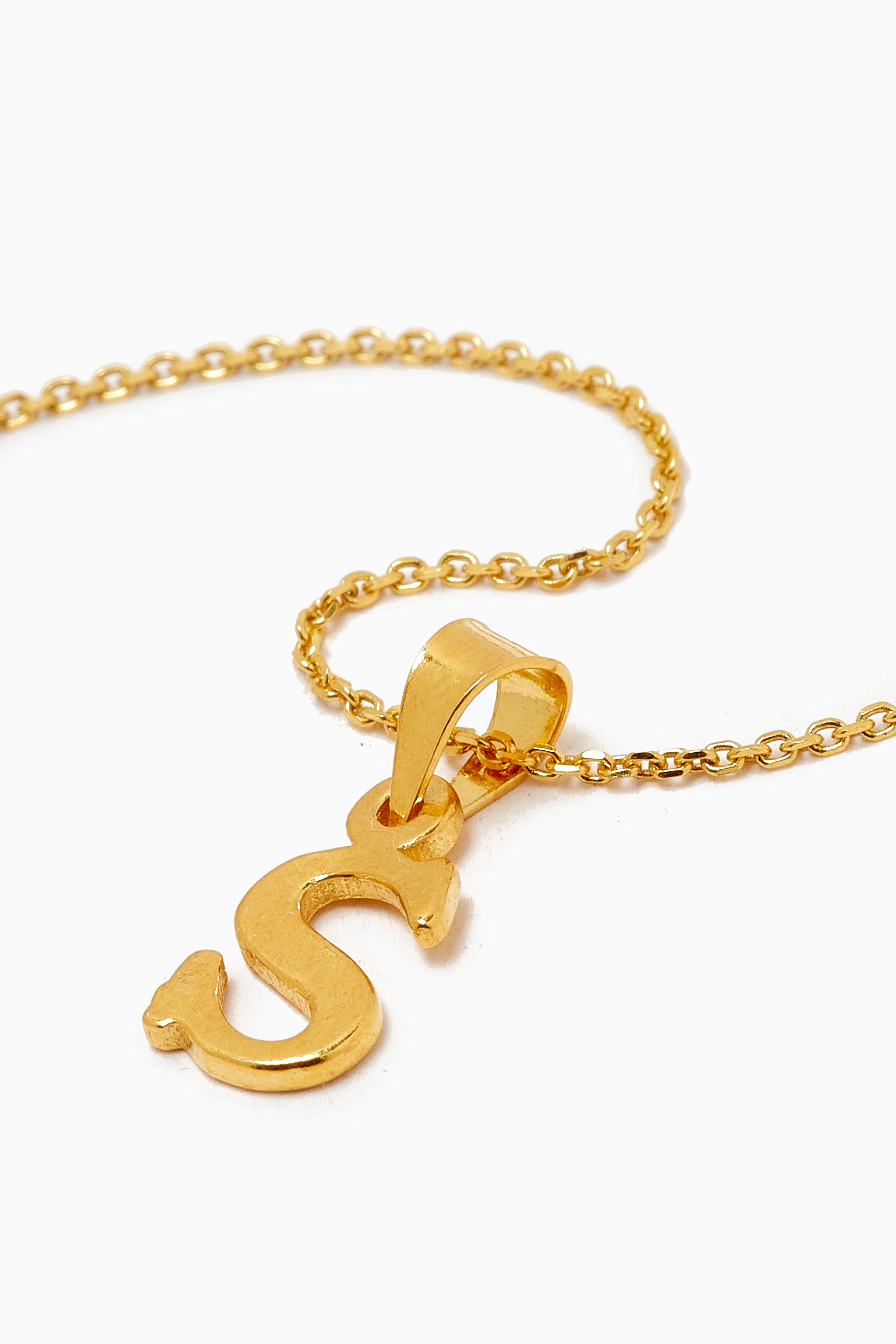 S pendant necklace gold sale