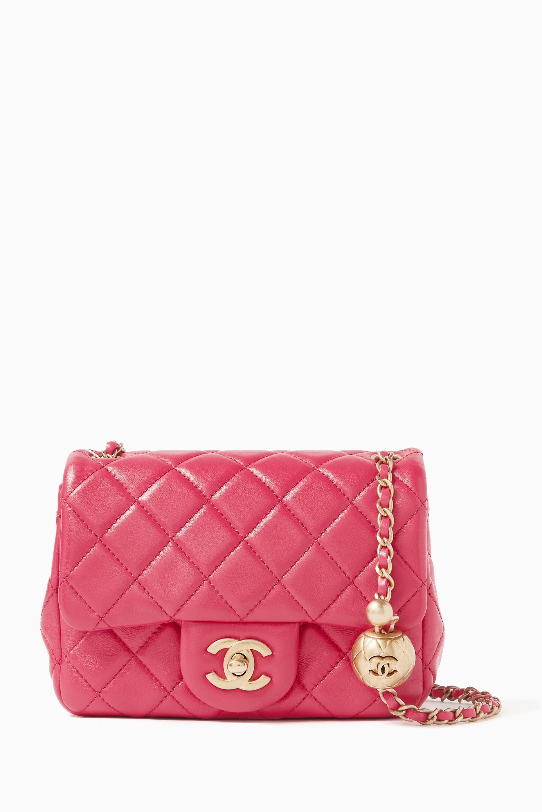 Buy Chanel Pre Loved Pink Chanel Mini Flap Square Bag in Quilted Lambskin For Women Online Ounass Bahrain