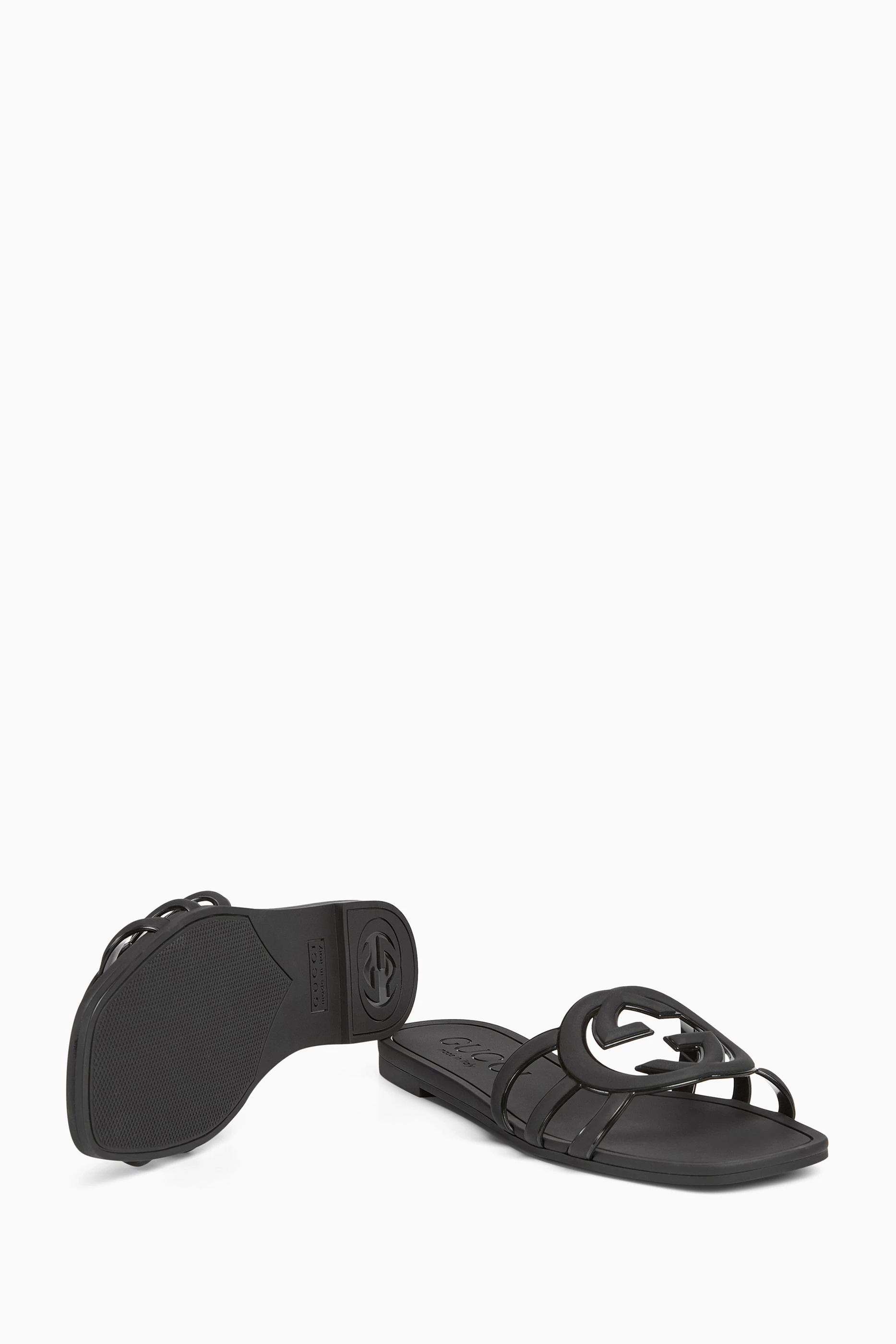 Buy Gucci Black GG Slide Sandals in Rubber For Women Online Ounass Bahrain