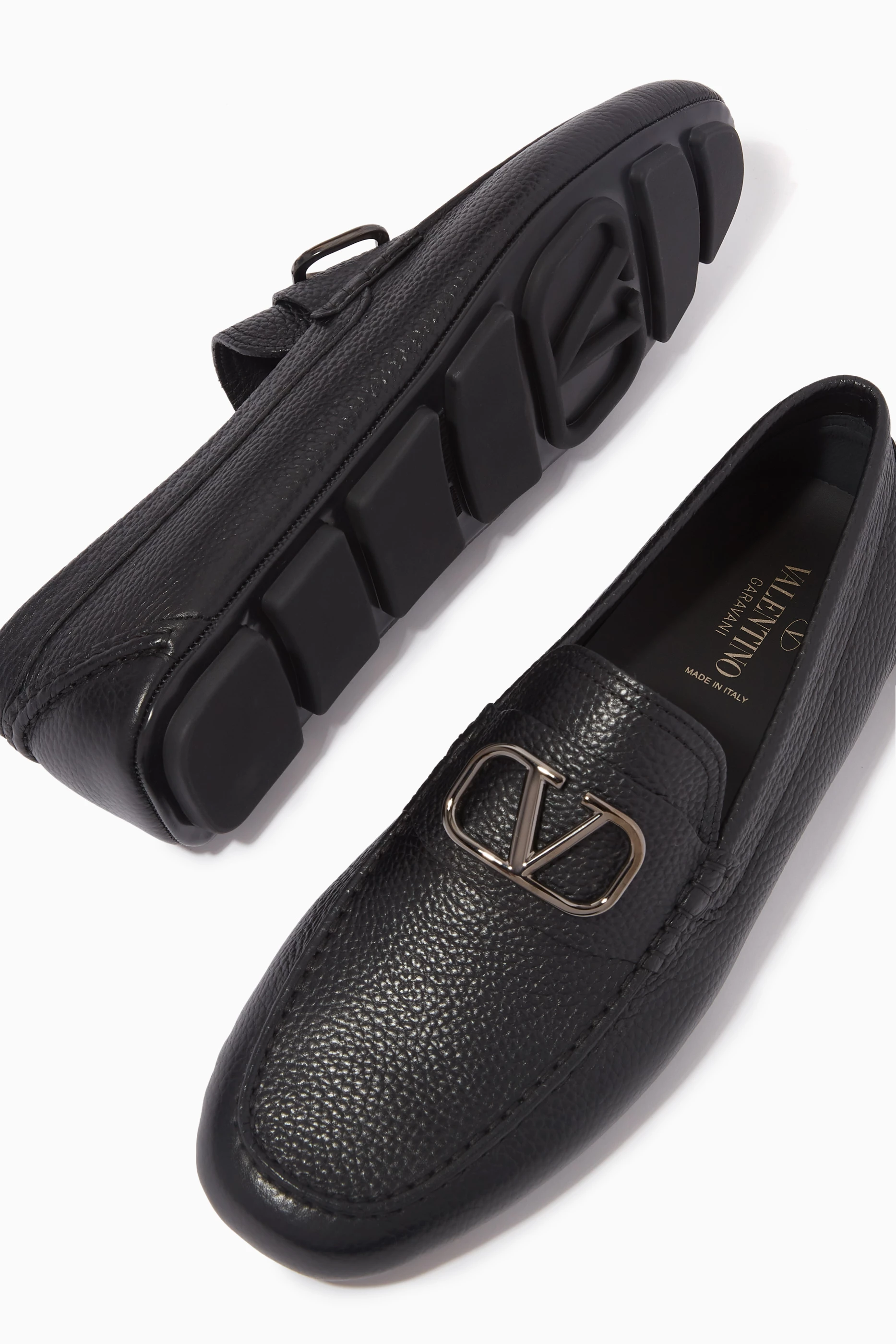 Buy Valentino Garavani Black Valentino Garavani VLOGO Signature Driver Shoes in Calf Leather For Men Online Ounass Bahrain