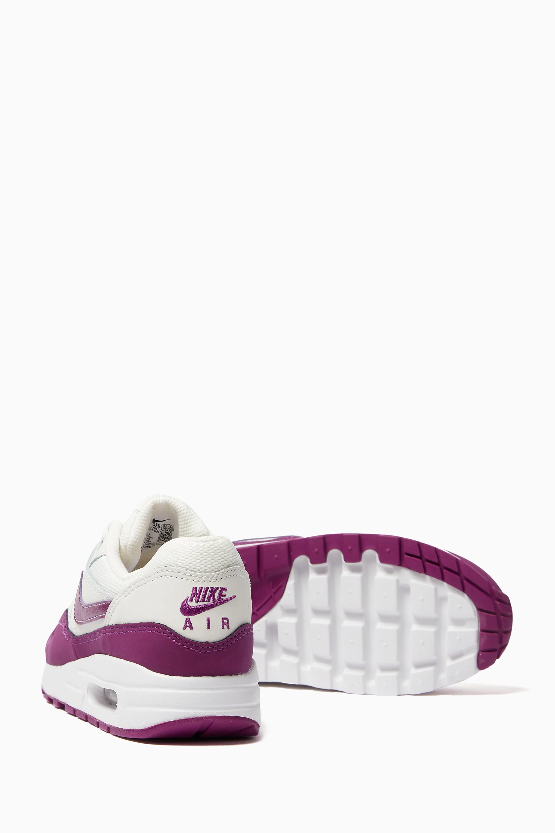 Buy Nike White Air Max 1 Sneakers in Leather Mesh For Girls Online Ounass Bahrain